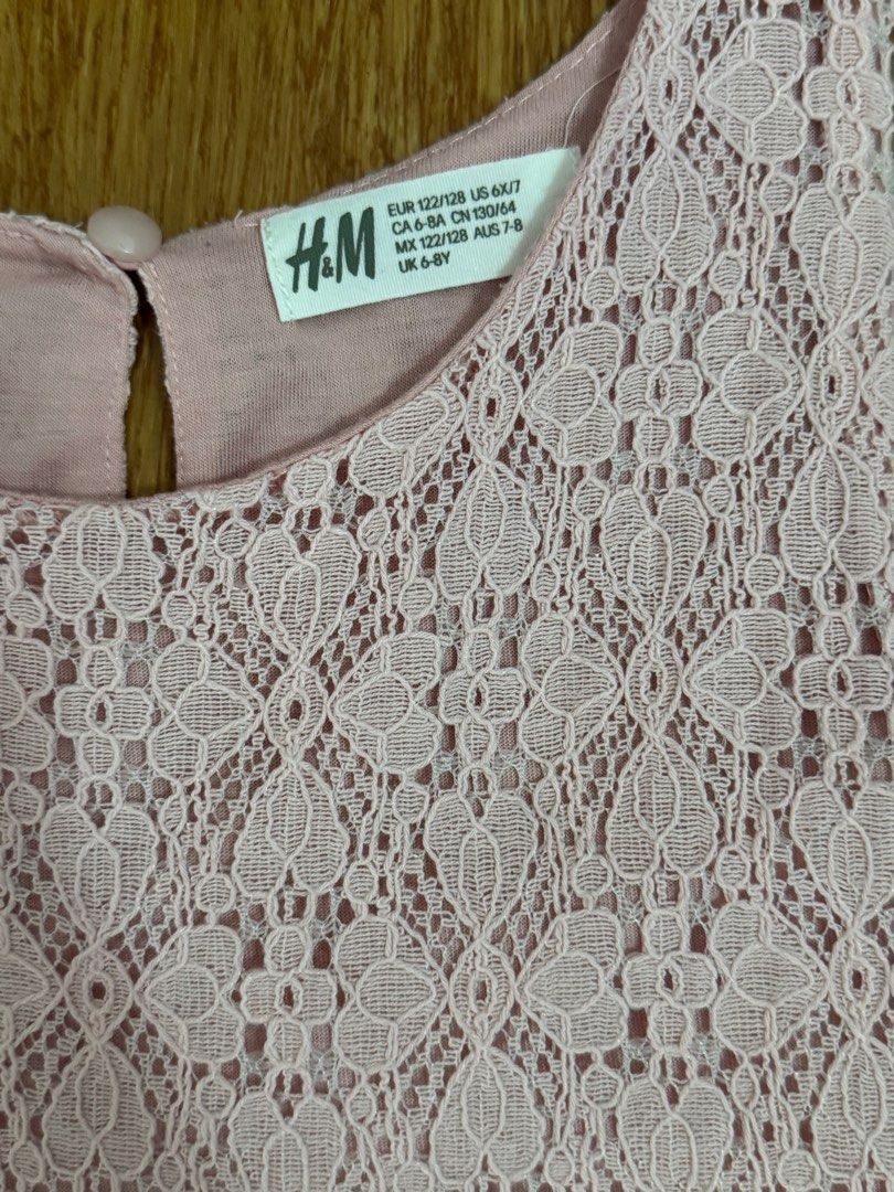 H&M pink lace dress - 6-8yo (Category: Babies & Kids Fashion) located in Quezon City. Submitted by ckllim (Listing ID 1417831393, Image 3). Description: .