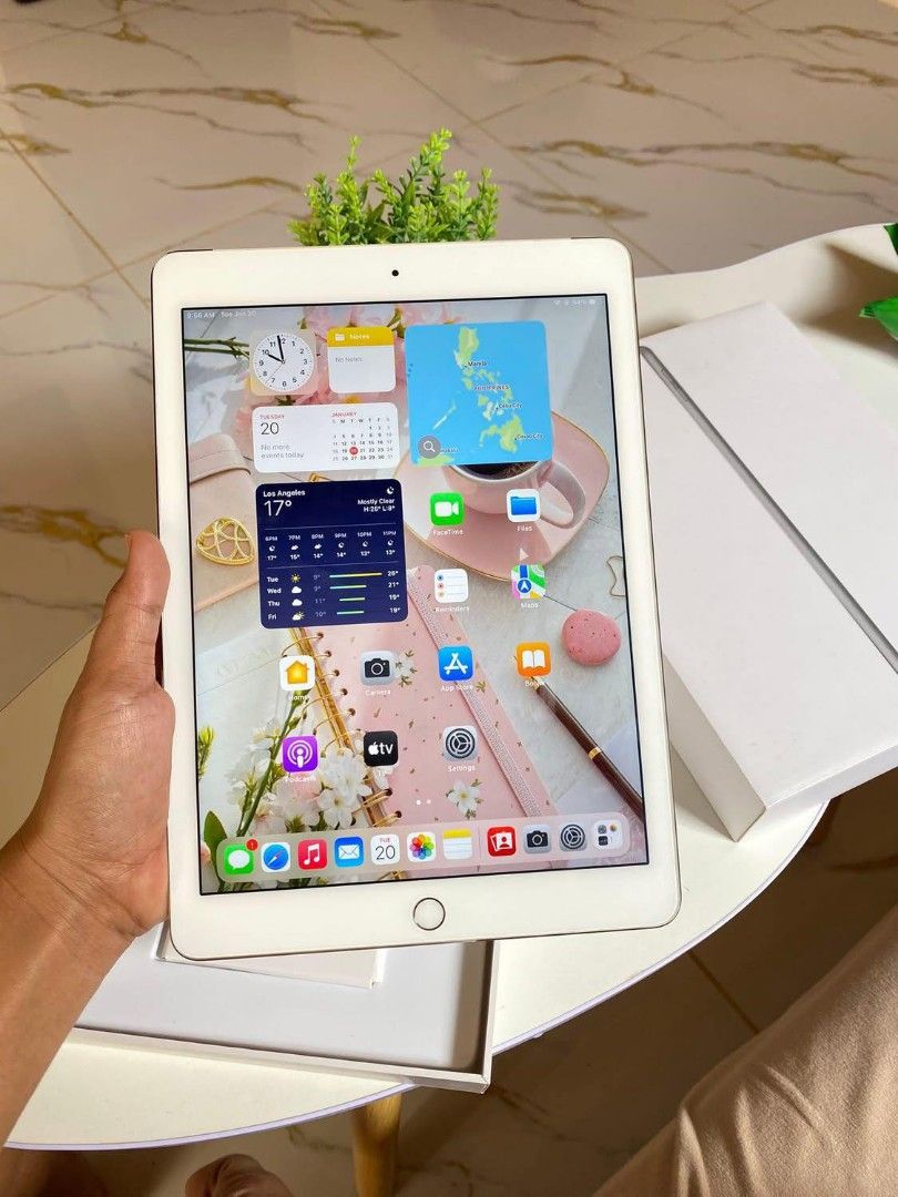 iPad Air 2 64gb (Category: iPad) located in Caloocan City. Submitted by cheskhaionlinestore2.0 (Listing ID 1417872417, Image 1). Description: ₱7,699 only (pwede sim) with box iPad Air 2 64GB ANY SIM 𝗗𝗘𝗧𝗔𝗜𝗟𝗦✔️Preowned ✅9.7 inches ✅ios 15.9 ✅Wifi with Sim Slot (Cellular LTE) ✅Good Battery Condition ✅Good For Online Class ✅Good For Gaming ✅No Hidden issue ✅No Apple ID or iCloud ✅Reset all you want 📌2days warranty pag gusto mahaba warranty sa