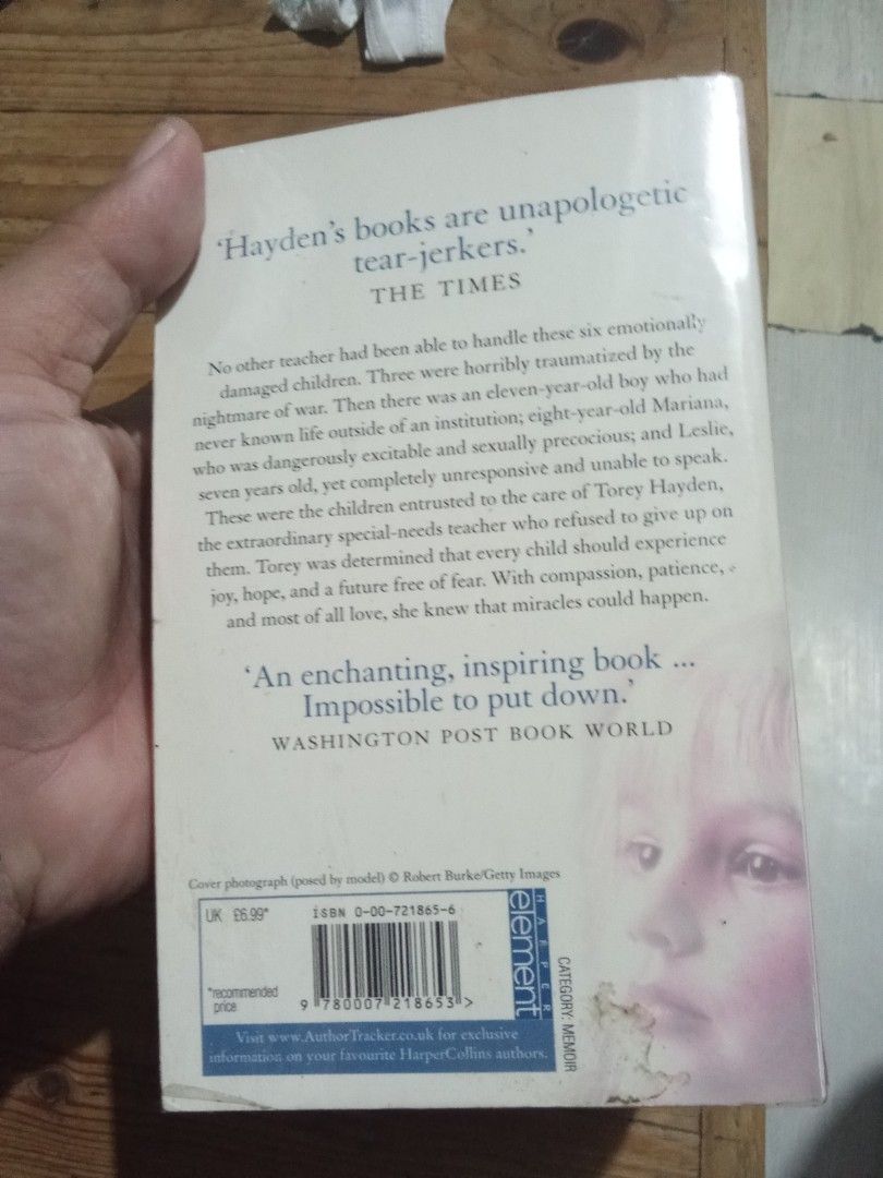 Just another kid by torey hayden (Category: Children's Books) located in Pasig City. Submitted by teebeedeee (Listing ID 1418007622, Image 3). Description: - "Just Another Kid" by Torey Hayden. - Fiction genre. - Features a compelling story about a teacher and her students. - Ideal for readers who enjoy emotional and inspiring stories. preowned authentic paperback copy complete pages plastic covered.pages have yellowed due to storage and no visib