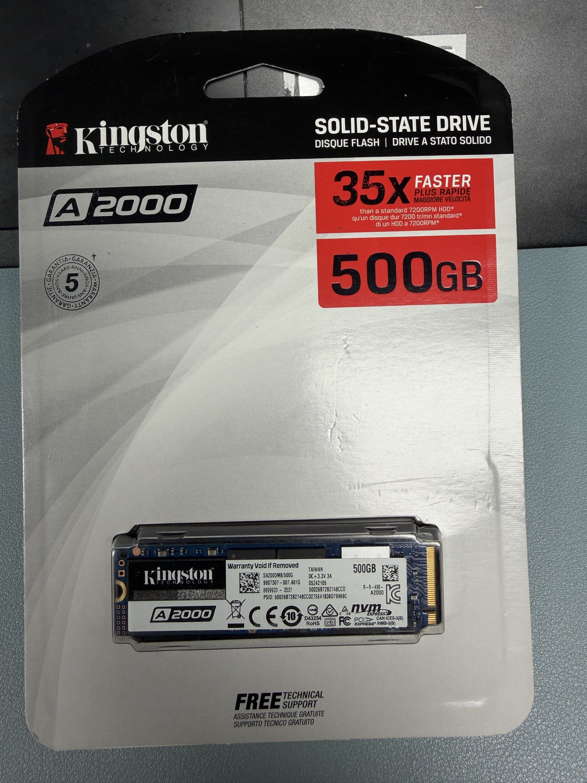 Kingston A2000 500GB NVMe SSD (Category: Hard Disks & Thumbdrives) located in San Juan City. Submitted by ifel4u (Listing ID 1417874270, Image 1). Description: 500gB Kingston SSD NVMe.