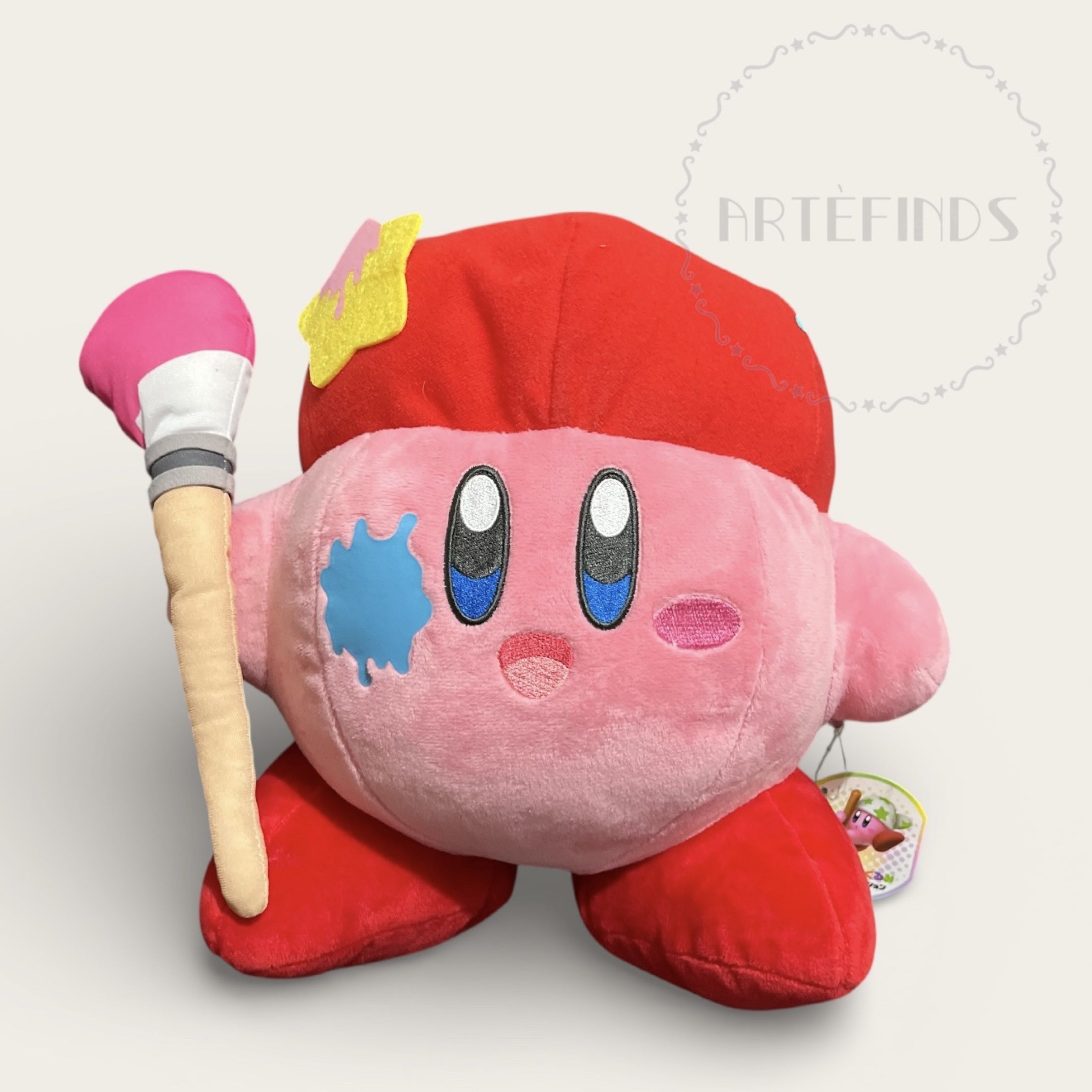 Kirby Artist Plush Toy (Category: Plushies & Soft Toys) located in Pasig City. Submitted by pinkfluff17 (Listing ID 1417994406, Image 1). Description: New with papertag Cute Kirby plush toy! Pink with blue eyes, a smiling face, and wearing a red beret. Includes a paintbrush. Soft and huggable, perfect for Kirby fans. Approx. 26cm.