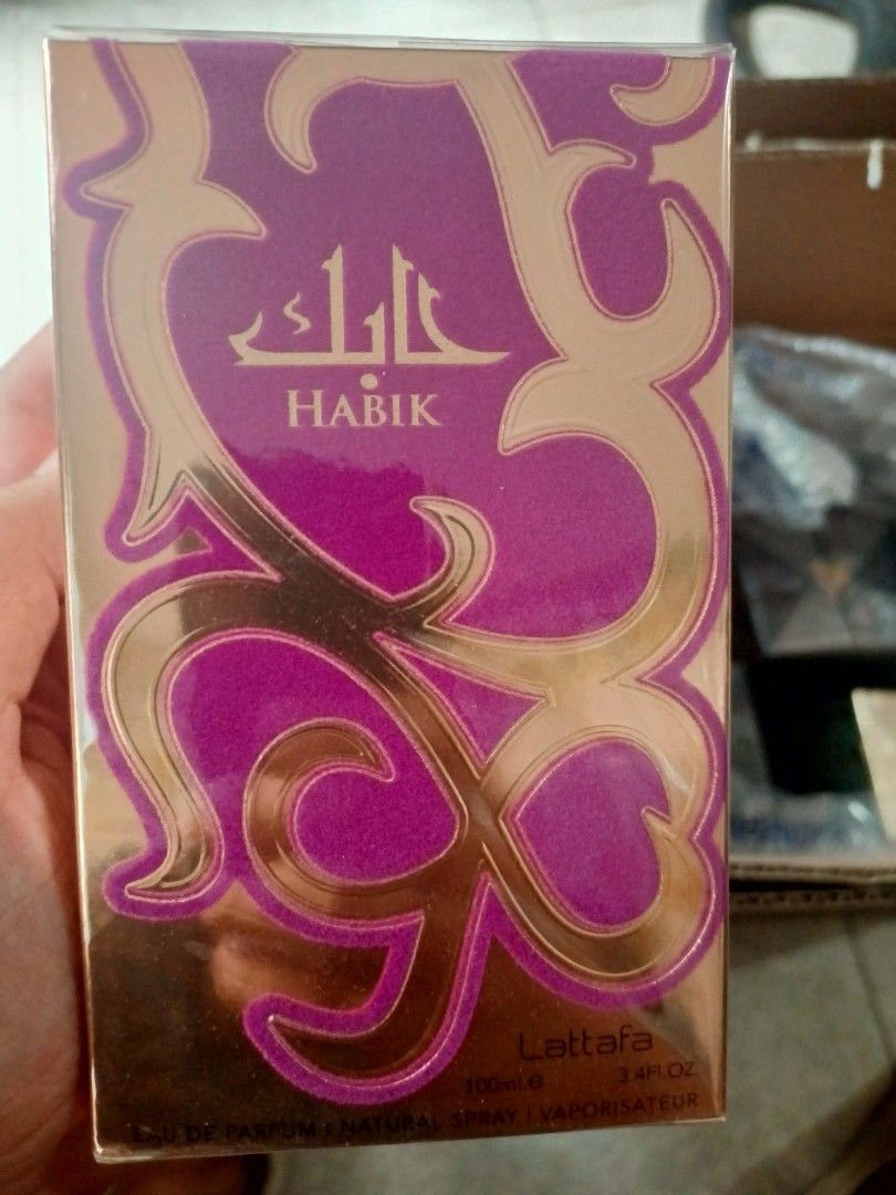 Lattafa Habik Eau De Parfum 100ml (Category: Fragrance & Deodorants) located in Quezon City. Submitted by and_business (Listing ID 1417862500, Image 1). Description: A new 2025/2026 radiant floral-fruity scent that smells clean, elegant, and effortless. Notes: Pear, Bergamot, Lily of the Valley, Jasmine, Freesia, Musk, Dry Amber, Oakmoss. Best For: Errands, School, or Casual Day Outs. It has a "fresh-out-of-the-shower" vibe (similar to a luxury s