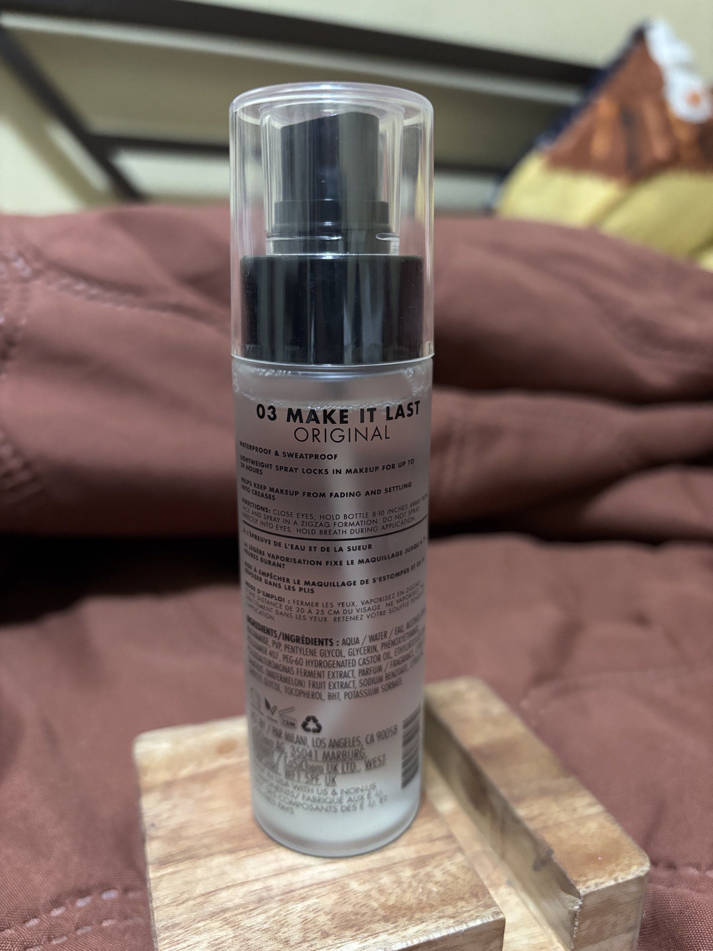 Milani Setting Spray (Category: Makeup) located in Pasig City. Submitted by francesandreafg (Listing ID 1417884661, Image 2). Description: Authentic Milani setting spray Used once .