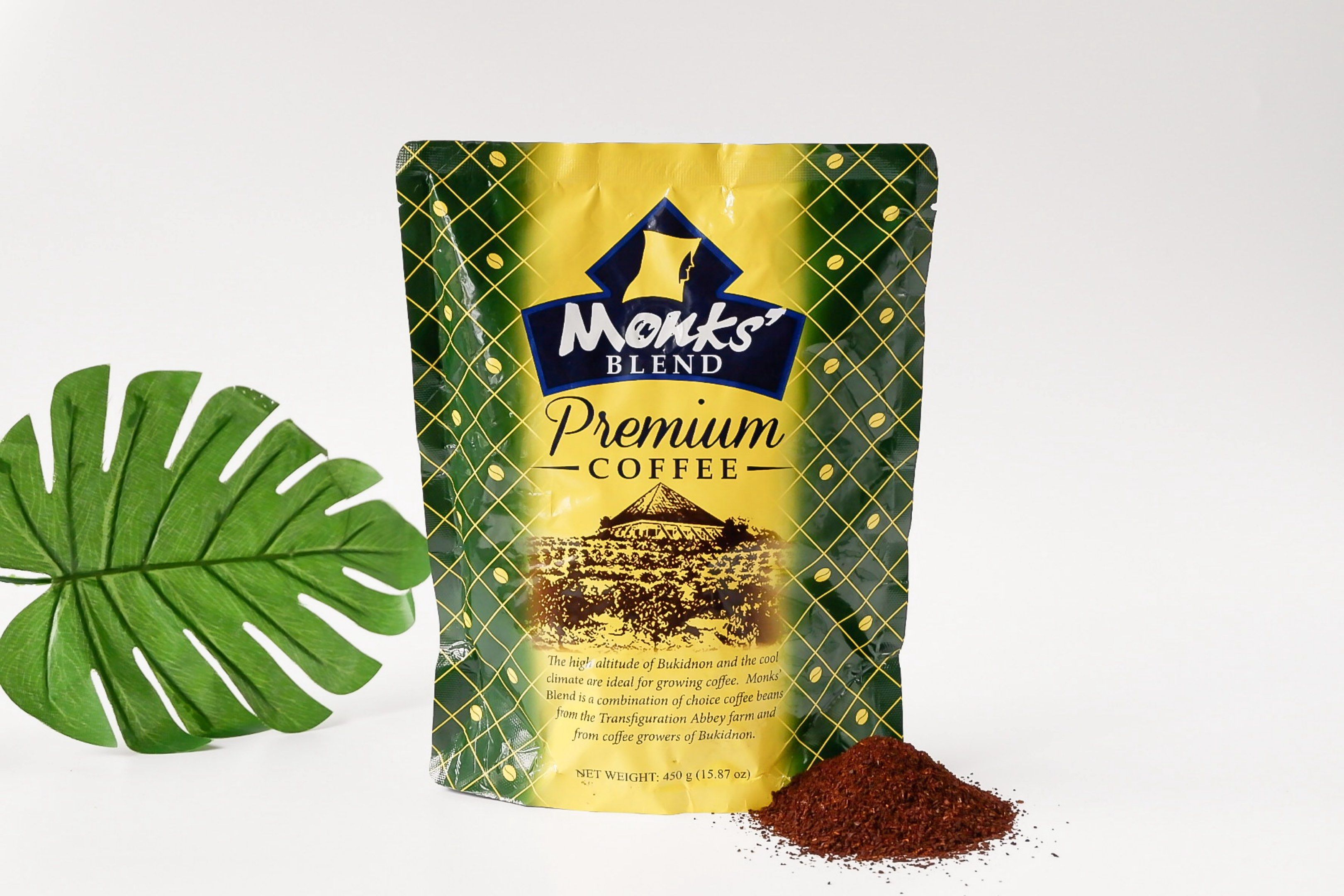 Monk's Blend Premium Coffee 450g (Category: Beverages) located in Quezon City. Submitted by clearshelf (Listing ID 1417910560, Image 1). Description: - Monk's Blend Premium Coffee - 450g bag - Sourced from Bukidnon coffee beans - Grown at the Transfiguration Abbey farm - Suitable for French press and other brewing methods - Rich and flavorful coffee - Bulk order and custom packages available .