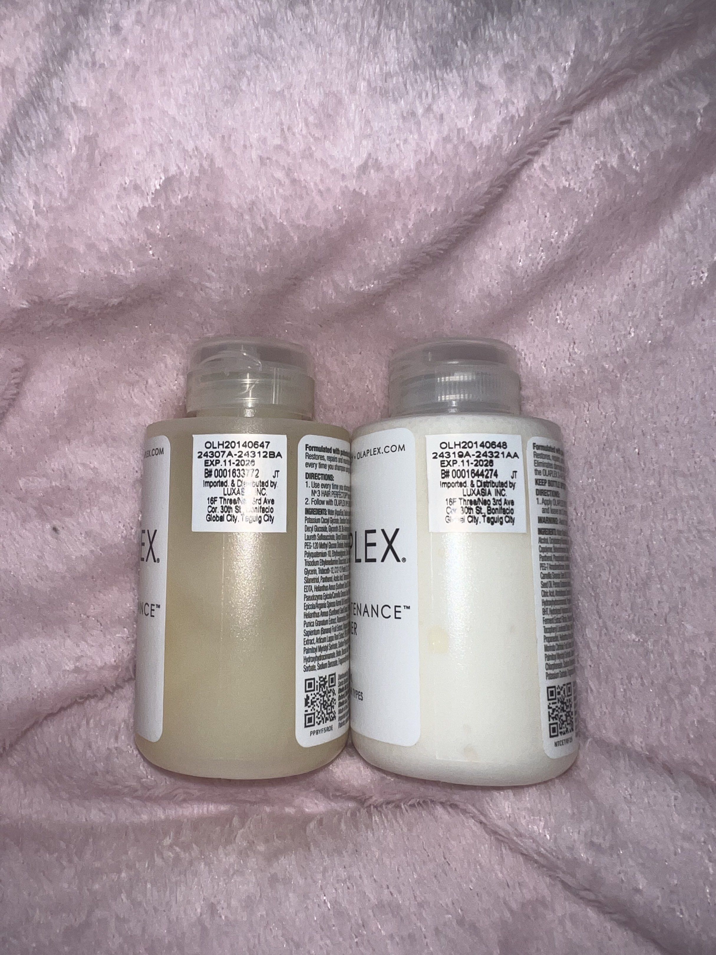 Olaplex No. 4 & 5 Bond Maintenance Shampoo & Conditioner - 100ml Bundle (Category: Hair) located in Marikina City. Submitted by smsr116 (Listing ID 1417877010, Image 2). Description: 🩶 Olaplex No. 4 Bond Maintenance Shampoo (100ml) and No. 5 Bond Maintenance Conditioner (100ml). 🩶 New and sealed 🩶 Expiration Date: November 2026 🩶 MOP: Gcash/Maya/BPI 🩶 MOD: Lalamove/Angkas/Grab (c/o buyer) 🩶 For meet-ups, message me for the preferred locatio