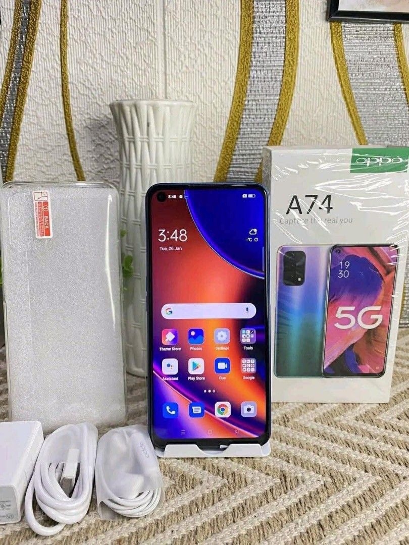 Oppo A74 5g 8/256gb (Category: OPPO) located in Caloocan City. Submitted by cheskhaionlinestore2.0 (Listing ID 1417914186, Image 1). Description: 0𝗣𝗣0 𝗔𝟳𝟰 𝟱𝗚 𝟴/𝟮𝟱𝟲𝗚𝗕 SALE 🅿️4400 ONLY 🥰 5G NA😱 SEALED REFURBISH WITH 7DAY REPLACEMENT 1 MONTH SERVICE WARRANTY Specs: colors Fluid Black, Space Silver 6.5-inch FHD+ (2400 x 1080) IPS LCD 90Hz refresh rate, 180Hz touch sampling rate Qualcomm Snapdragon 480 5G Adreno 619 GPU 8GB LPDDR4X RAM