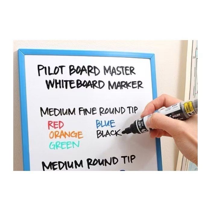 Pilot Board Master Whiteboard Markers- Refillable (Category: Stationery & School Supplies) located in Manila. Submitted by witknee0822 (Listing ID 1417857235, Image 2). Description: Take all for ₱150 All brand new - Set of Pilot Board Master whiteboard markers - Colors: Blue, Black, Red, Orange, Green - Bullet tip for medium lines - Refillable design - Easy to write and erase - Ideal for office or home use.