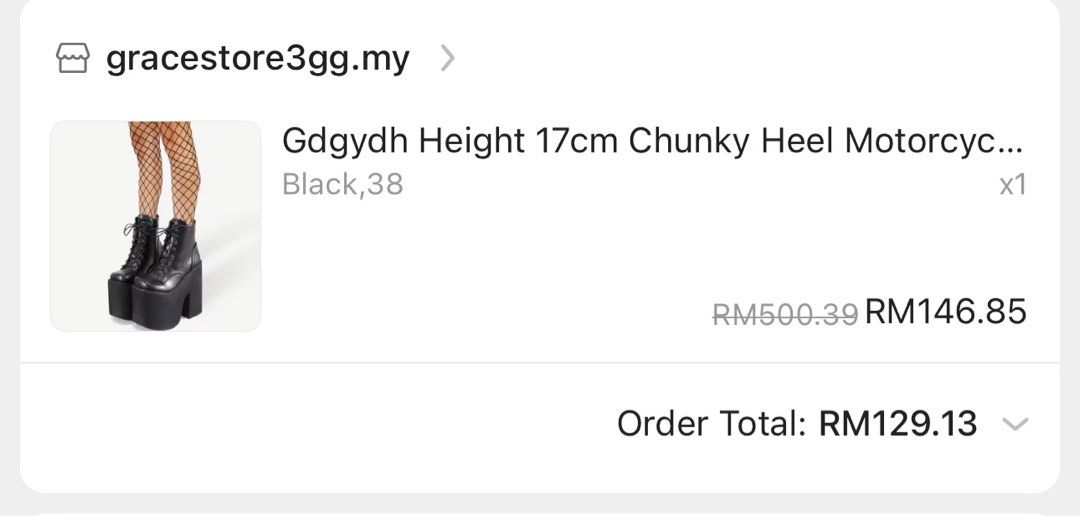 PLATFORM SHOES (Category: Heels) located in Bachok. Submitted by flowerytae (Listing ID 1417899621, Image 2). Description: — my feet size is 23.5cm — 17cm height — size 38 (24cm) — tak pernah pakai.