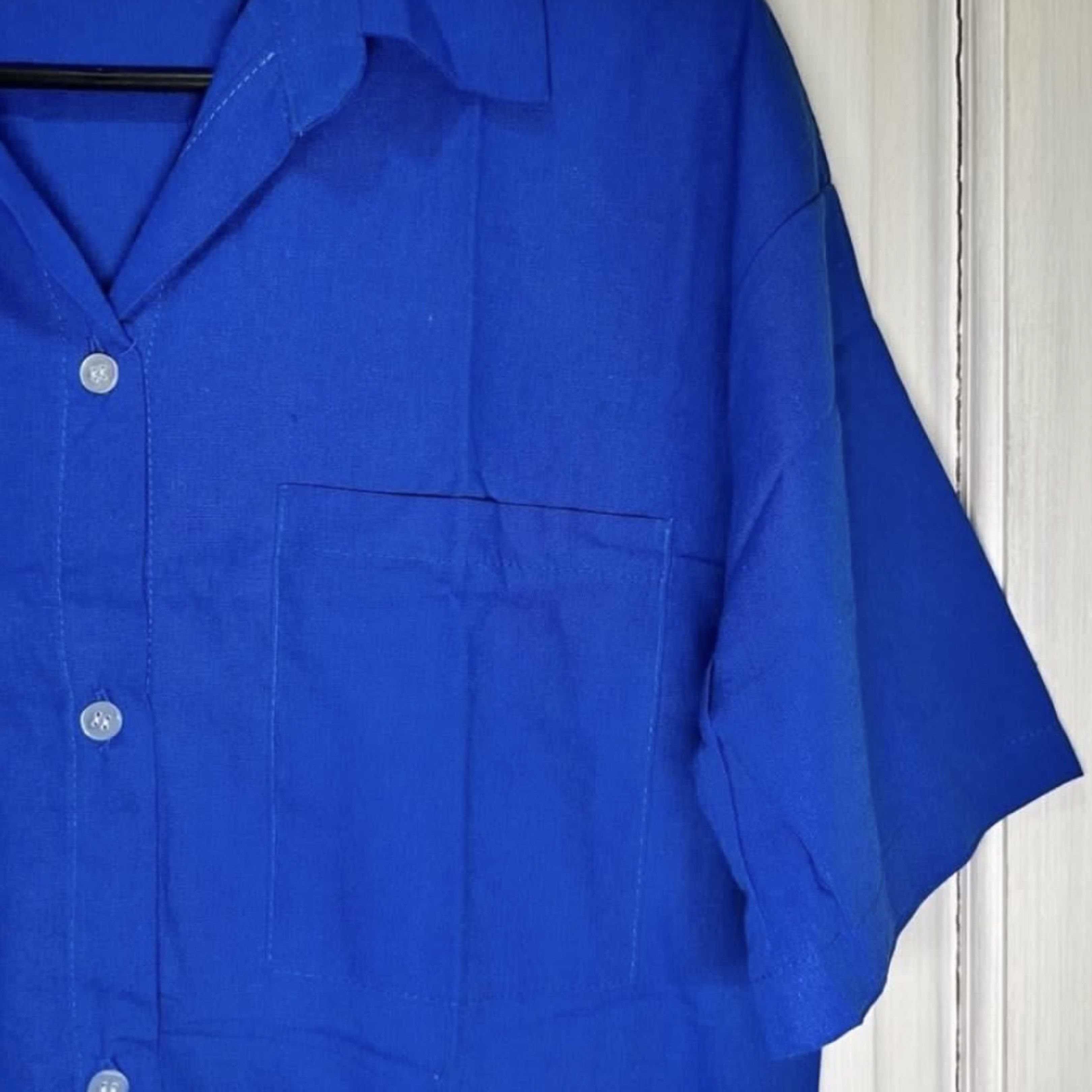 Plus Size Linen Polo (Blue) (Category: Others Tops) located in Pasig City. Submitted by cp0613 (Listing ID 1417852162, Image 3). Description: .