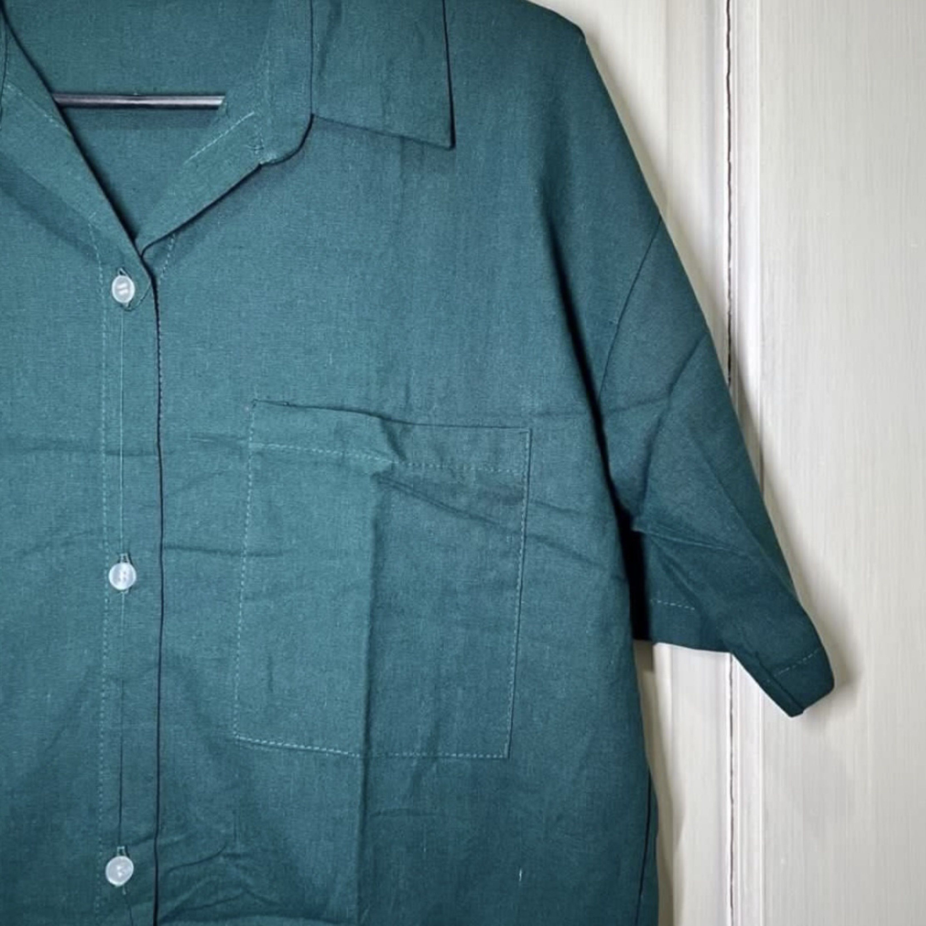 Plus Size Linen Polo (Green) (Category: Others Tops) located in Pasig City. Submitted by cp0613 (Listing ID 1417852286, Image 3). Description: .