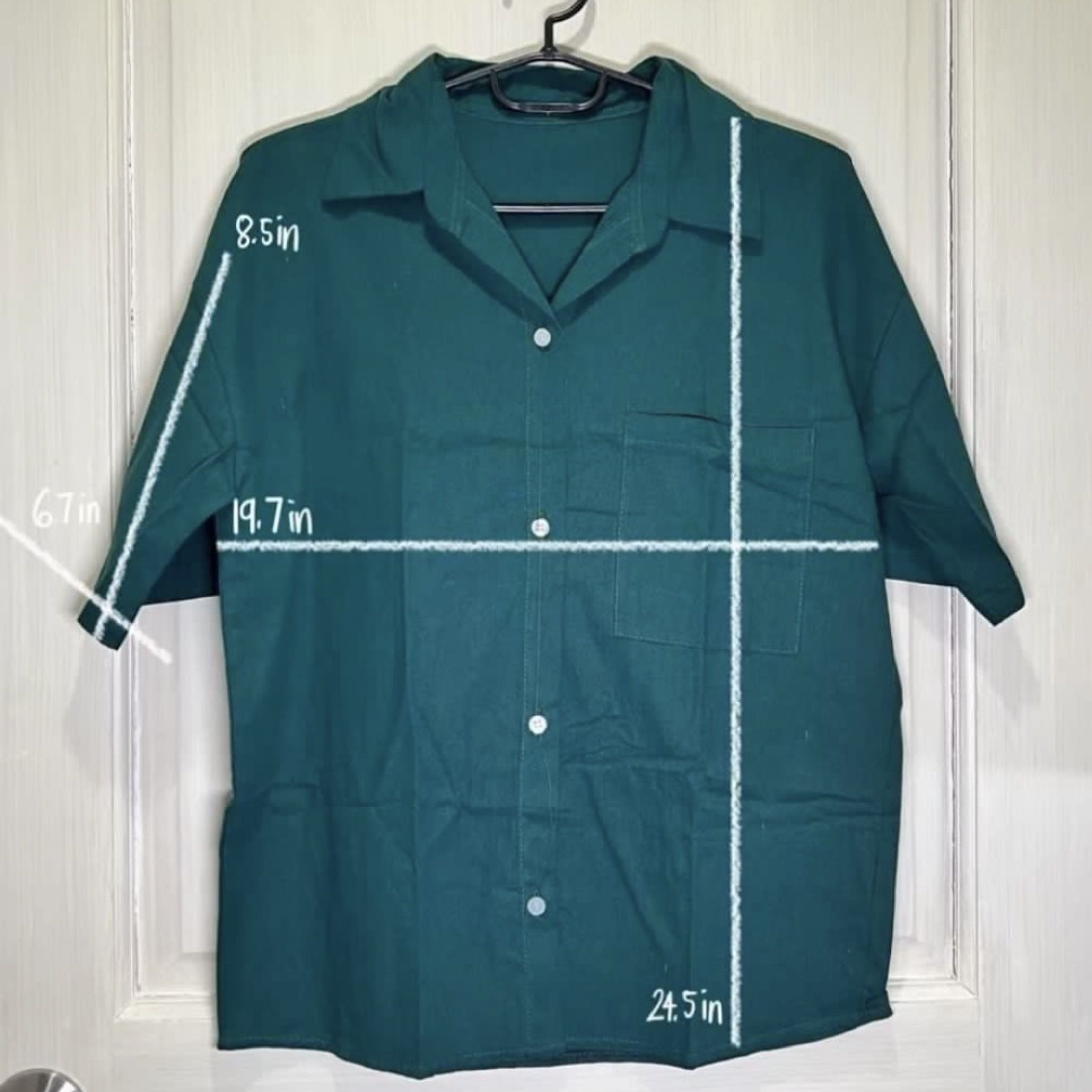 Plus Size Linen Polo (Green) (Category: Others Tops) located in Pasig City. Submitted by cp0613 (Listing ID 1417852286, Image 2). Description: .