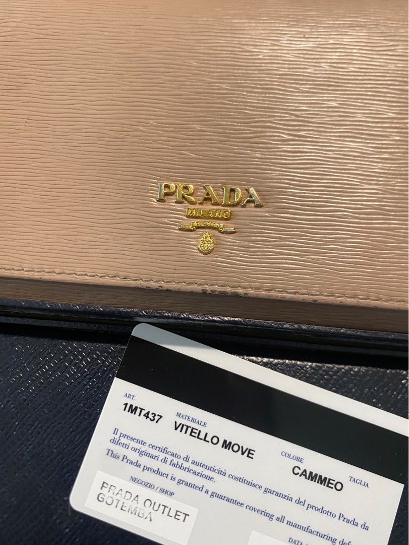 Authentic Prada Wallet On Chain (Category: Luxury Bags & Wallets) located in Paranaque City. Submitted by jujudeclutterss (Listing ID 1417881775, Image 2). Description: Prada Wallet On Chain Vitello Move Cammeo Well Maintained From Prada Gotemba Outlet With inclusions card box and paper wrapper Can do meetups or delivery Rockwell Makati.