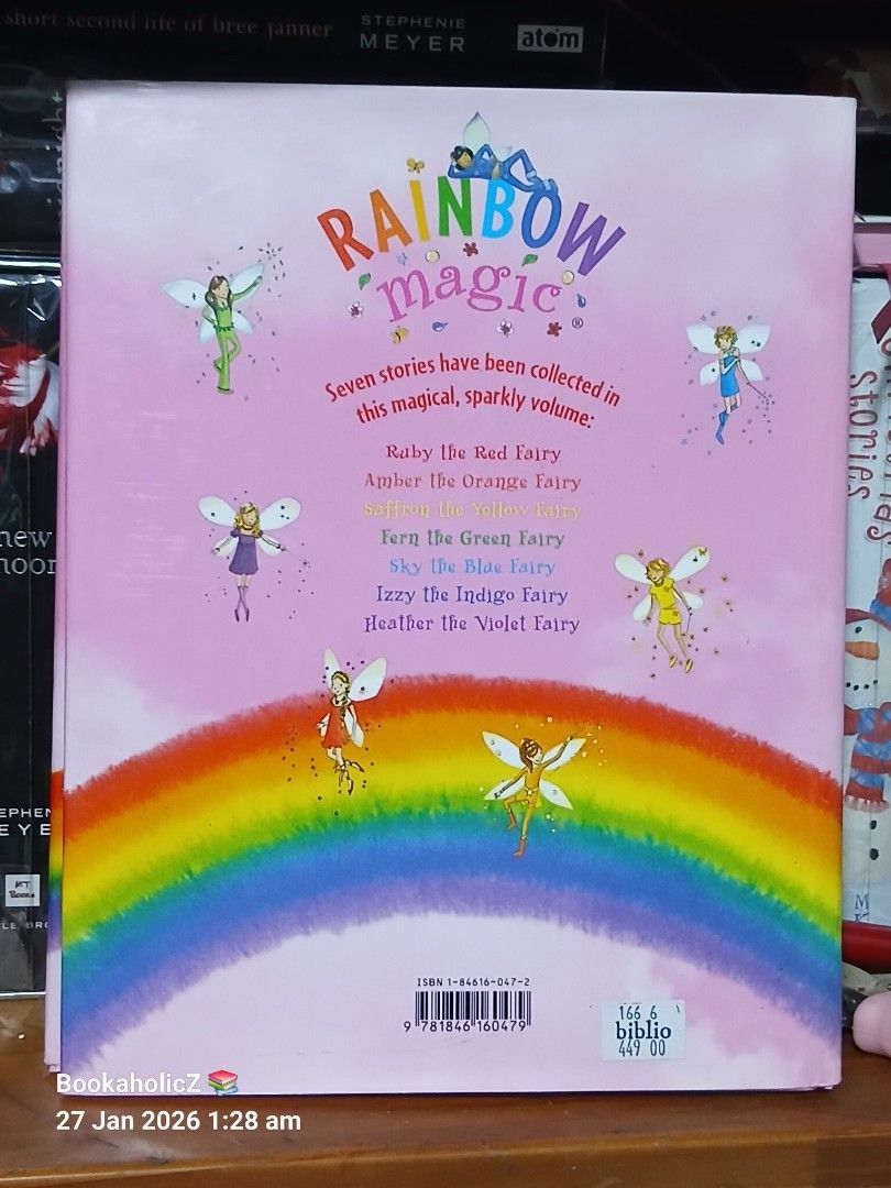 Rainbow Magic Treasury by Daisy Meadows (Category: Children's Books) located in Antipolo. Submitted by bookaholicz_dettori (Listing ID 1417995160, Image 2). Description: - Rainbow Magic Treasury by Daisy Meadows. - Contains seven stories in one volume. - Includes color and black & white illustrations. -preloved-VGC -hardcover with dust jacket •MOP: Gcash/Bank transfer •No SCO / No COD •Payment first.