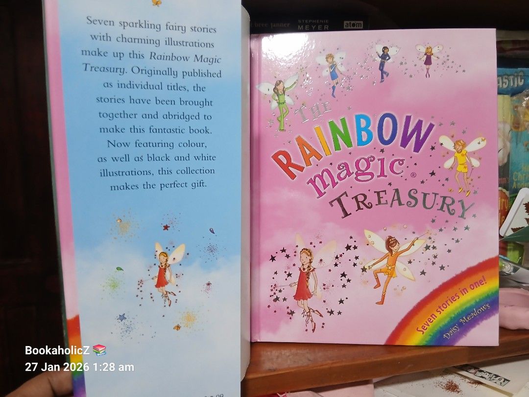 Rainbow Magic Treasury by Daisy Meadows (Category: Children's Books) located in Antipolo. Submitted by bookaholicz_dettori (Listing ID 1417995160, Image 3). Description: - Rainbow Magic Treasury by Daisy Meadows. - Contains seven stories in one volume. - Includes color and black & white illustrations. -preloved-VGC -hardcover with dust jacket •MOP: Gcash/Bank transfer •No SCO / No COD •Payment first.