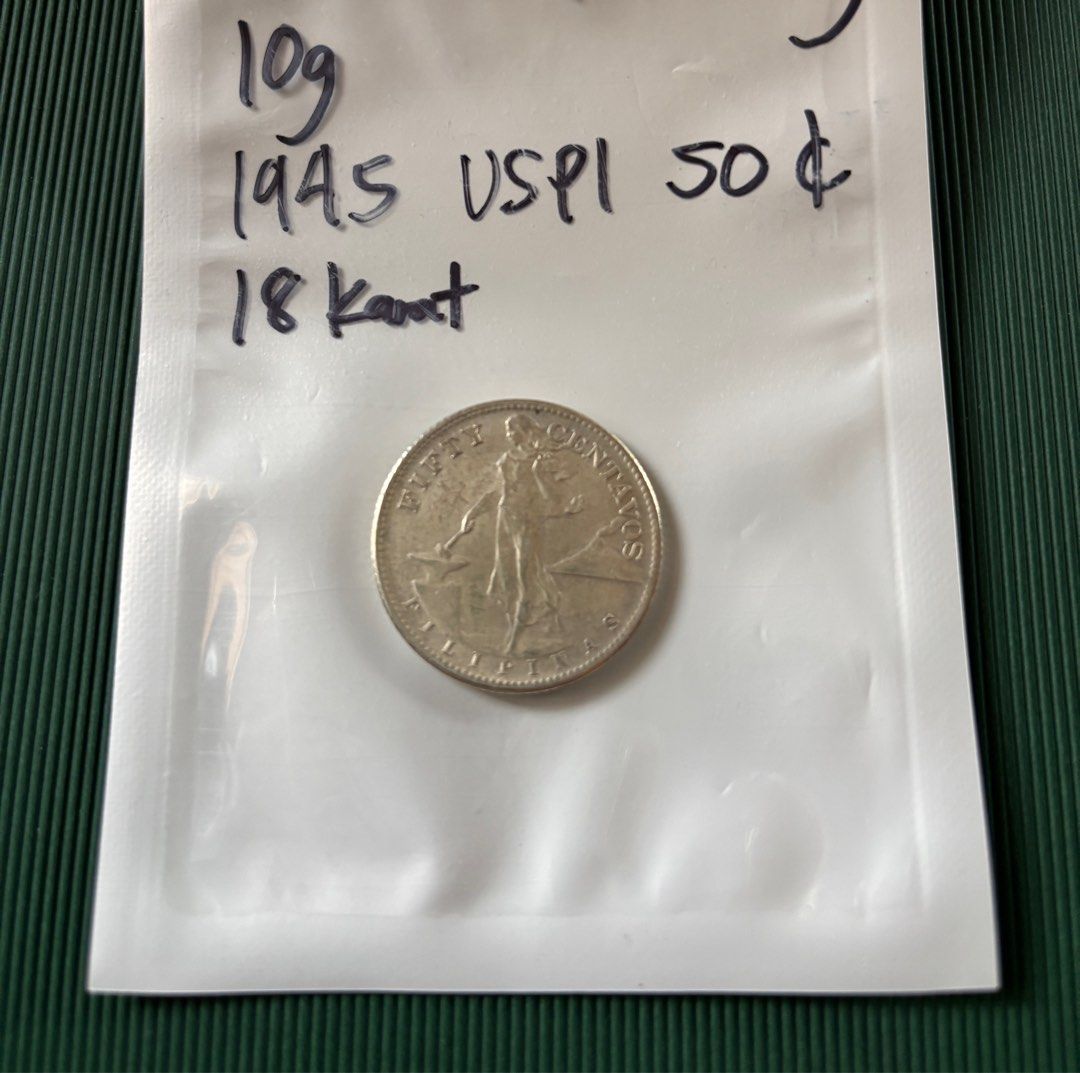 Silver Coin Bouillon (Category: Currency) located in Tarlac. Submitted by vectorreyes (Listing ID 1417885074, Image 3). Description: US PH silver coin 50c 1945 10g See details on pictures .