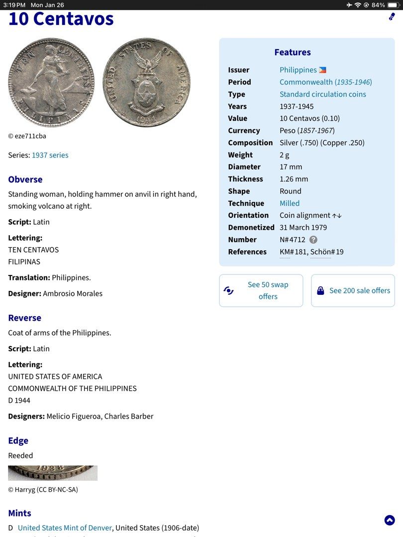 Silver Coin USPI (Category: Currency) located in Tarlac. Submitted by vectorreyes (Listing ID 1417885878, Image 2). Description: Price for each 1,840 take all 4pcs 2pcs 1945 2pcs 1944 Silver coin US Mint See details of the photo.