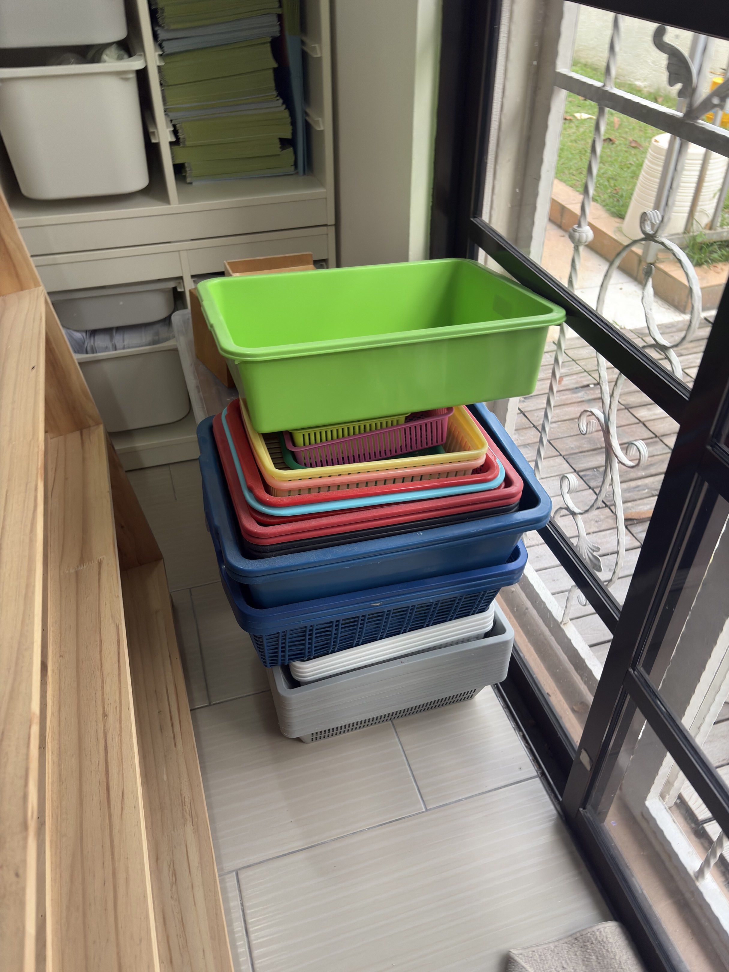 Stackable Plastic Storage Baskets (Category: Storage Boxes & Baskets) located in Gombak. Submitted by patia_ (Listing ID 1417817623, Image 1). Description: RM 1 per basket.