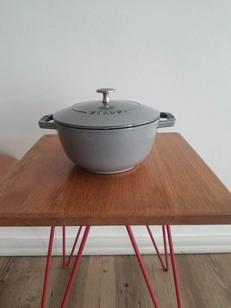 Staub 20cm Round Cocotte Gohan (Category: Cookware & Accessories) located in Mandaluyong City. Submitted by shark198 (Listing ID 1417813346, Image 1). Description: - Staub 20cm Round Cocotte Gohan pot - Elegant grey exterior - Durable black interior - Staub logo embossed on lid - Staub branding on handles - Authentic 'Made in France' craftsmanship used only few times so it is in almost perfect condition bought it from Japan amazon. it is designed