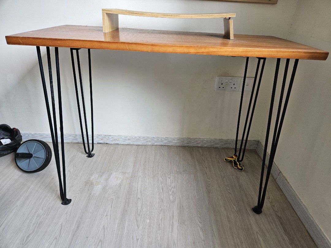 Study table (Category: Tables & Sets) located in Singapore. Submitted by tefilah (Listing ID 1417894299, Image 1). Description: Study table with wood top and steel legs..