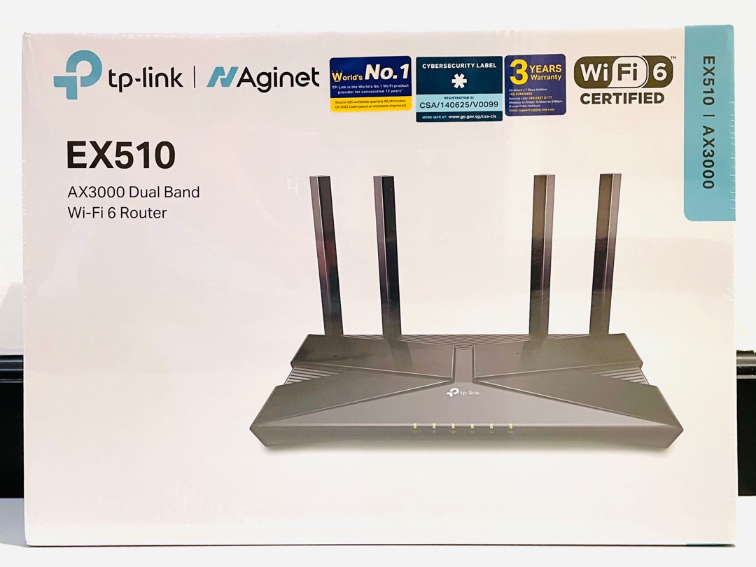 TP-Link Aginet EX510 AX3000 Dual Band Wi-Fi 6 Router, Computers & Tech ...