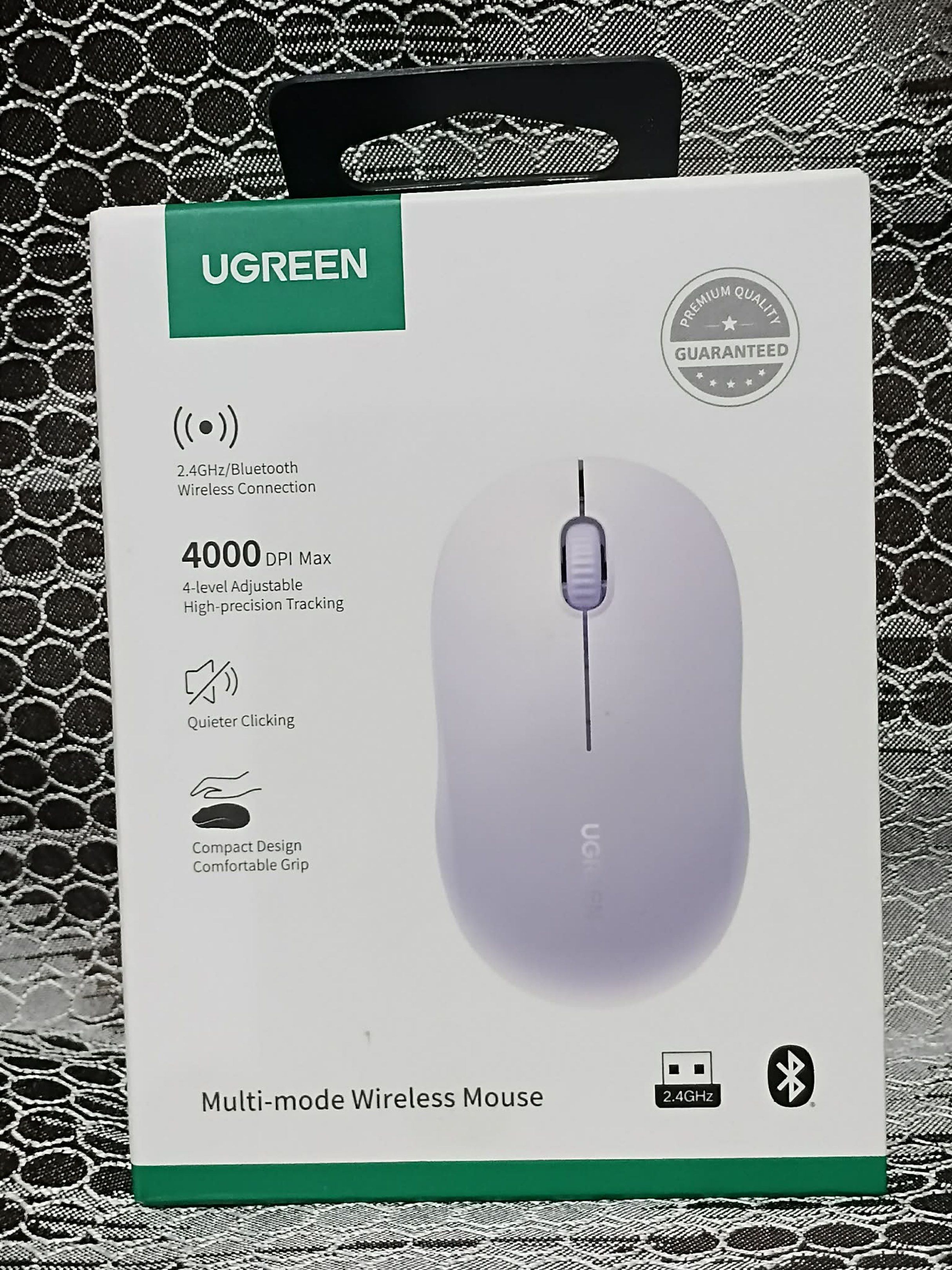 UGREEN Multi-mode Wireless Mouse (Category: Mouse & Mousepads) located in Makati City. Submitted by marizacost86218 (Listing ID 1417889227, Image 1). Description: UGREEN WIRELESS MOUSE 3 button silent 2.4G with USB MINI RECEIVER 4 level 4000 DPI BLUETOOTH.