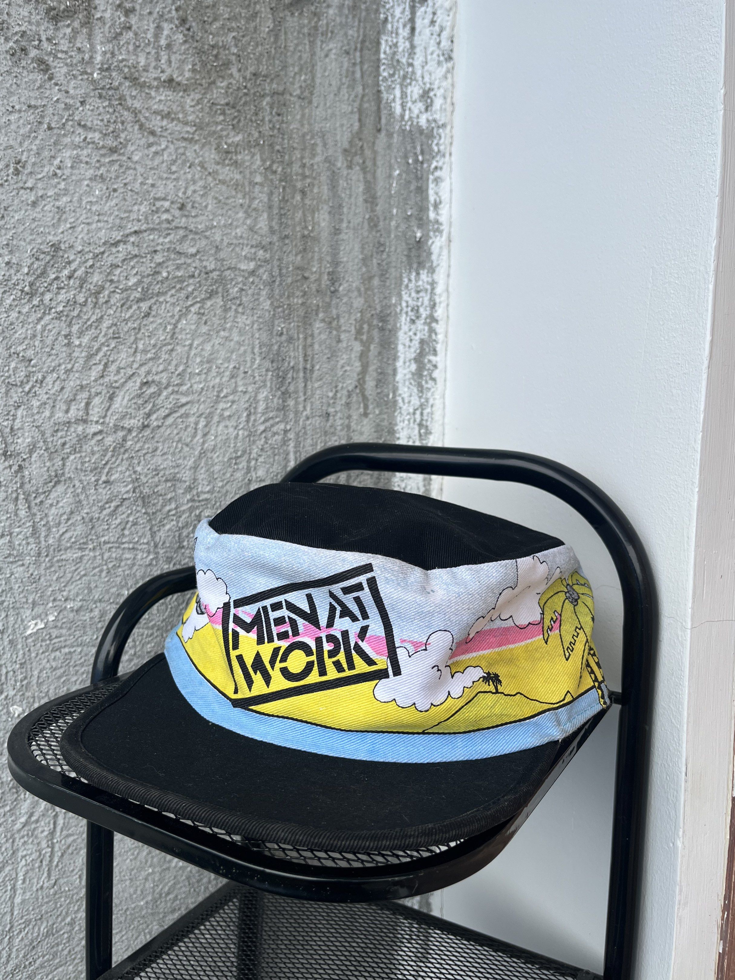 Vintage 1980s Men at Work Band Hat (Category: Caps & Hats) located in Santa Rosa. Submitted by fishy___fish (Listing ID 1417848221, Image 1). Description: .