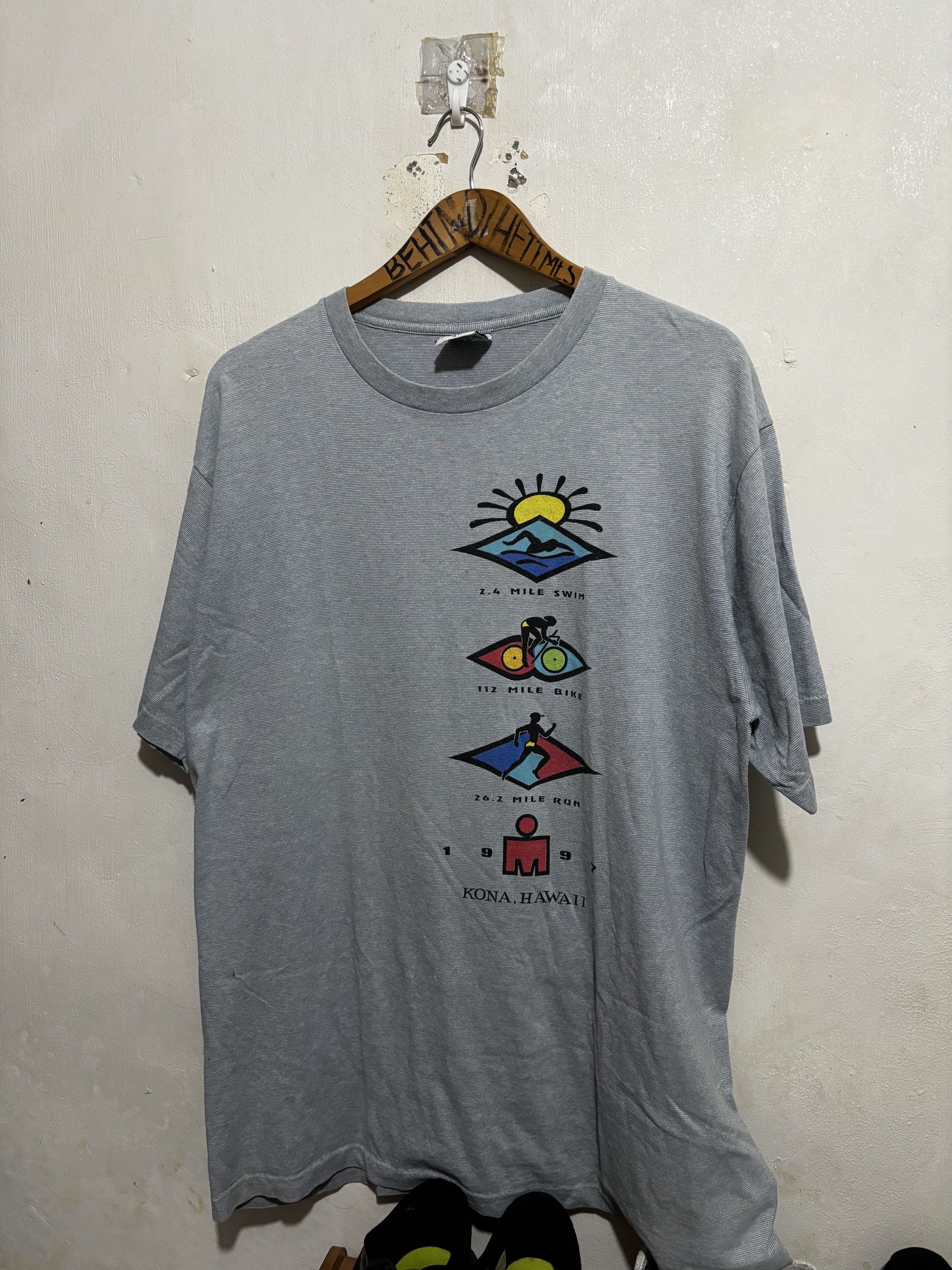 Vintage Ironman Triathlon tee (Category: Tshirts & Polo Shirts ) located in Calamba. Submitted by sinauna. (Listing ID 1417941588, Image 2). Description: WTS: Vintage Ironman Triathlon tee Condition/Issues: needs wash (Note: Item’s not faded. Color may vary due to lighting) Dimension: 24x31.5 Size on tag: Large Price: Mine - 499+SF Plus shipping fee! Free shipping if you purchase more than 3 items. Also, I can give you a discount in my previous l