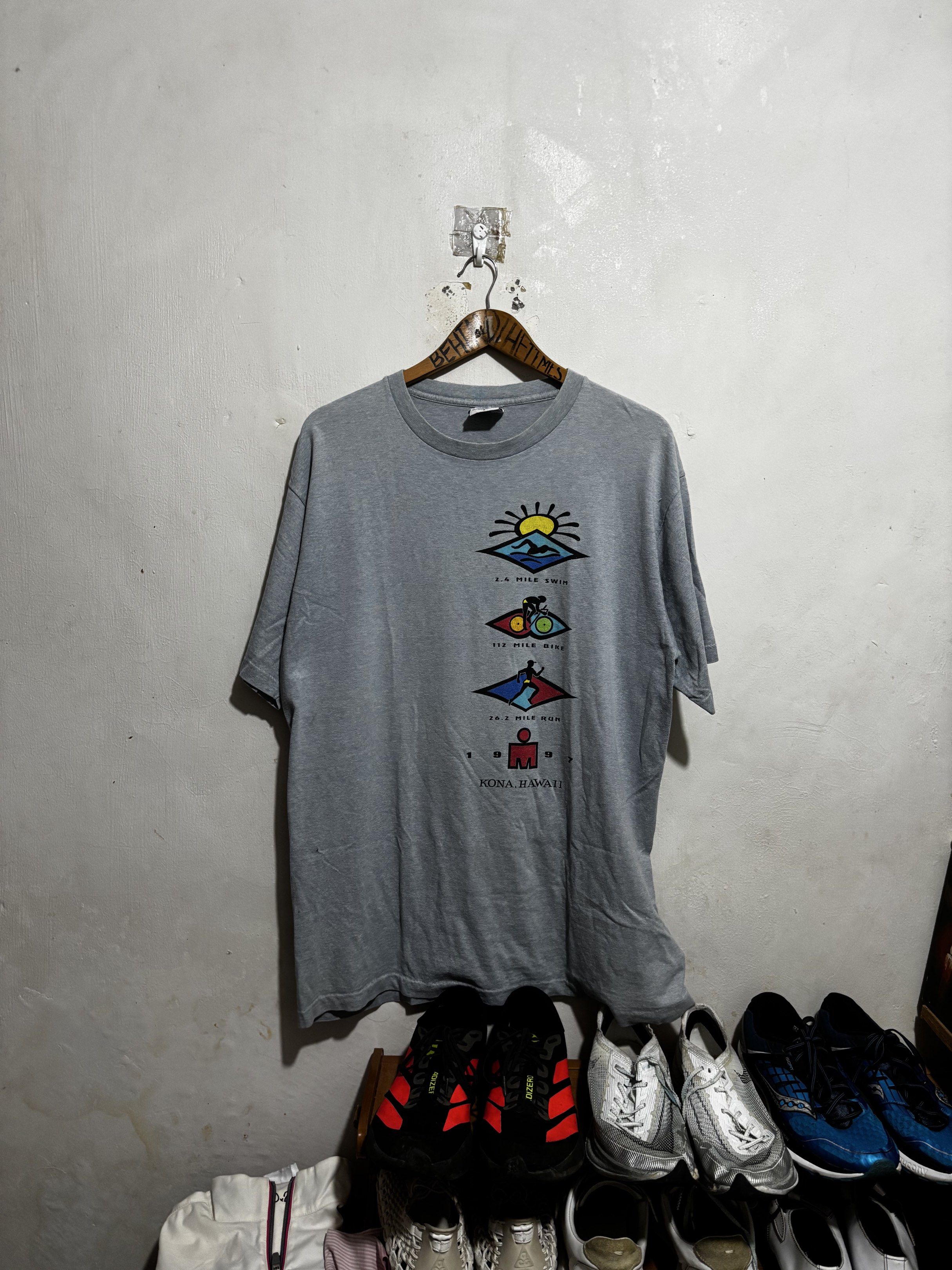 Vintage Ironman Triathlon tee (Category: Tshirts & Polo Shirts ) located in Calamba. Submitted by sinauna. (Listing ID 1417941588, Image 1). Description: WTS: Vintage Ironman Triathlon tee Condition/Issues: needs wash (Note: Item’s not faded. Color may vary due to lighting) Dimension: 24x31.5 Size on tag: Large Price: Mine - 499+SF Plus shipping fee! Free shipping if you purchase more than 3 items. Also, I can give you a discount in my previous l