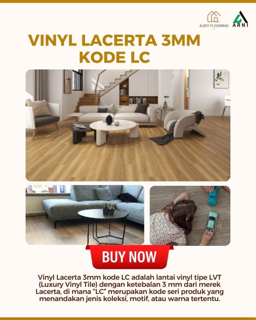 Vinyl Lacerta Kode LC tebal 3mm | Motif kayu | Dekorasi Lantai PVC ...