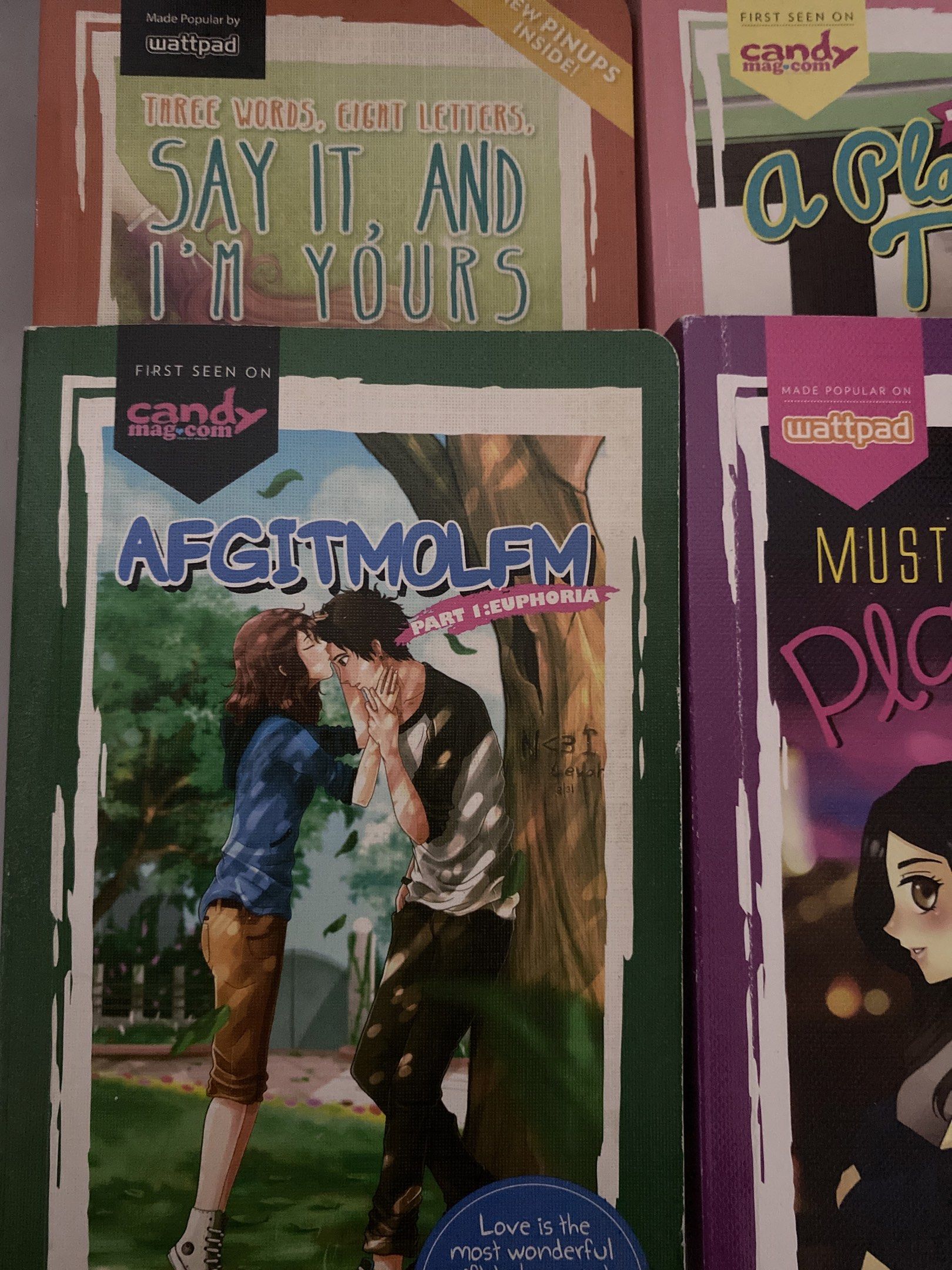 Wattpad pop fiction books (Category: Storybooks) located in Rizal. Submitted by alys.shop (Listing ID 1417932806, Image 2). Description: Complete with bookmarks 120 each + sf.