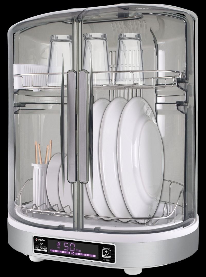 3-in-1 Digital UV Dish Dryer (Category: Food Organization & Storage) located in Manila. Submitted by yourimarflexdealer (Listing ID 1418196532, Image 3). Description: "- 3-in-1 Digital UV Electric Dish Dryer - Double-end UV-C Germicidal Lamp - Air Ionizer - LED Digital Display - Touch Sensitive Control Panel - 50L Capacity - 70ºC Hot Air Circulation - Heat Resistant Cover - 10.5” Max Plate Size - Detachable Stainless Steel Rack - 3-4 Sets - 300W"