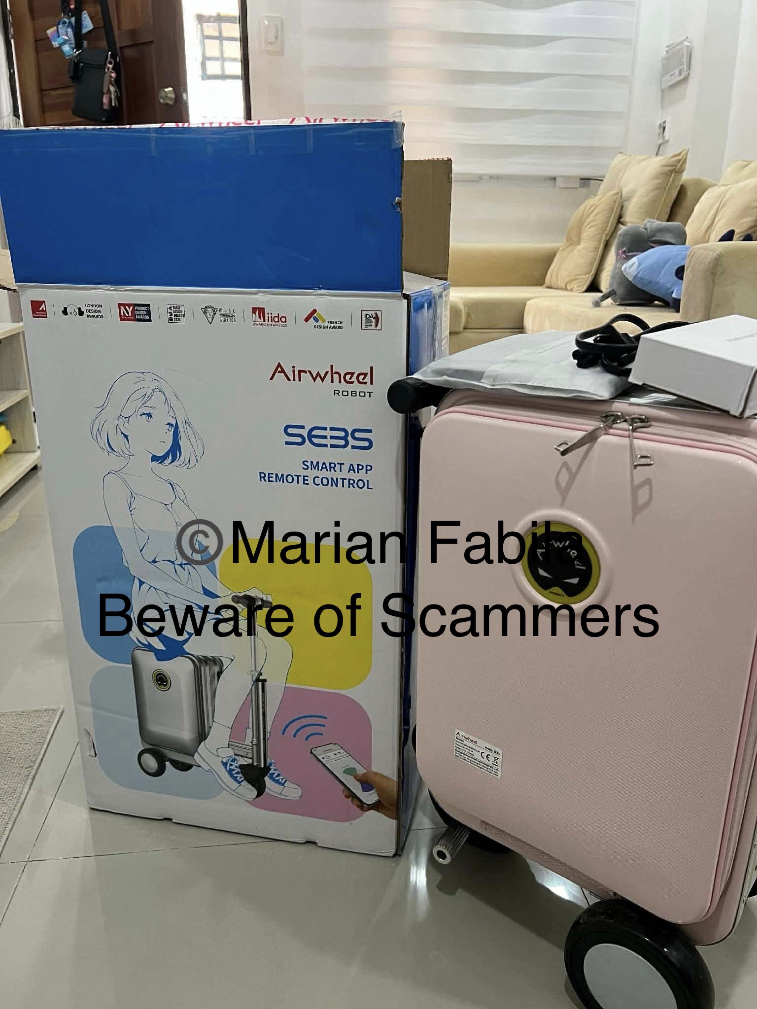 Airwheel SE3S Smart App Remote Control Suitcase (Category: Luggage) located in Manila. Submitted by mrtnkthri (Listing ID 1415080291, Image 2). Description: Bought Last Sept 2025 Used Twice only in October & November - Airwheel SE3S smart suitcase - Stylish pink color - Smart app and remote control - Ride-on handle for easy travel - Comes with charger and accessories - Gray interior RFS: May pinapabili pamangkin ko and she is willing to let go of