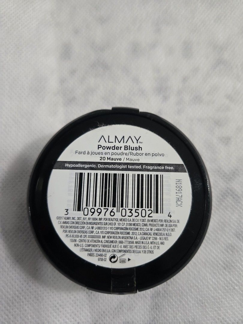 Almay Powder Blush - 20 Mauve (Category: Makeup) located in Marikina City. Submitted by jmae8659 (Listing ID 1418027045, Image 2). Description: Declutter Sale bought in US - Almay Powder Blush in Mauve (shade 20) - Features a unique star design - Fragrance-free formula - Dermatologist-tested - Convenient round compact with black casing.