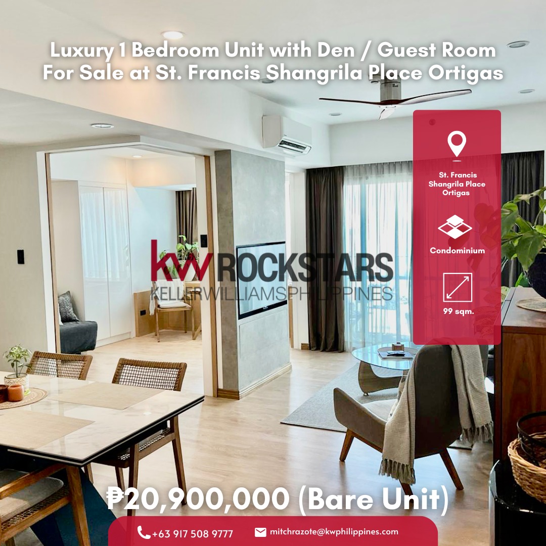 (Bare Unit) Luxury 1 Bedroom Unit with Den / Guest Room For Sale at St ...