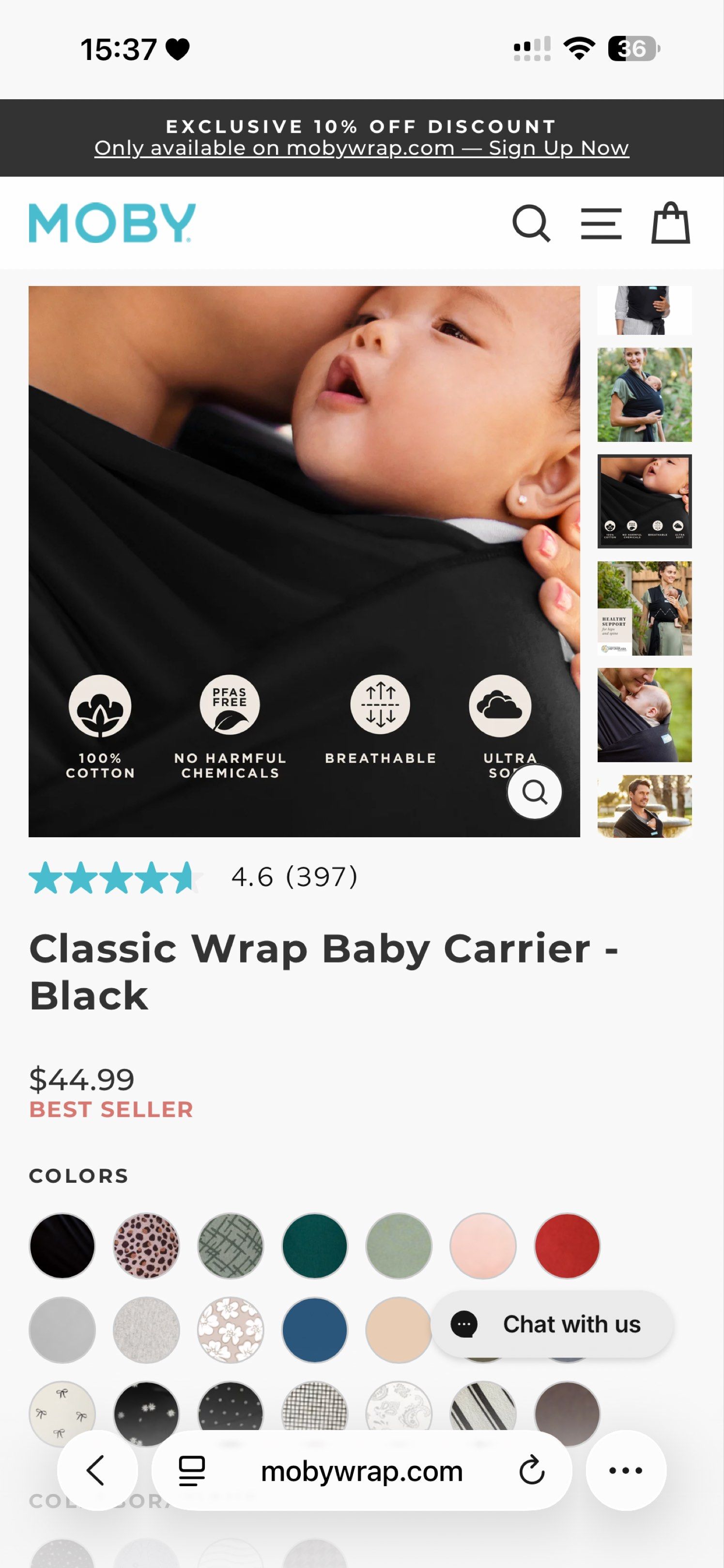 Black Baby Wrap - Classic Carrier (Category: Carriers & Slings) located in Quezon City. Submitted by may.gan (Listing ID 1418103923, Image 2). Description: Moby wrap Boba wrap.