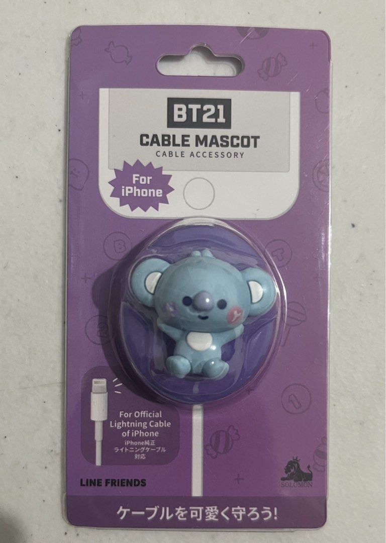 BT21 Cable Protector (Category: Chargers & Cables) located in Quezon City. Submitted by bcbiteshop (Listing ID 1418149854, Image 2). Description: Koya available. Fits IPhone cables and most standard sized cables..