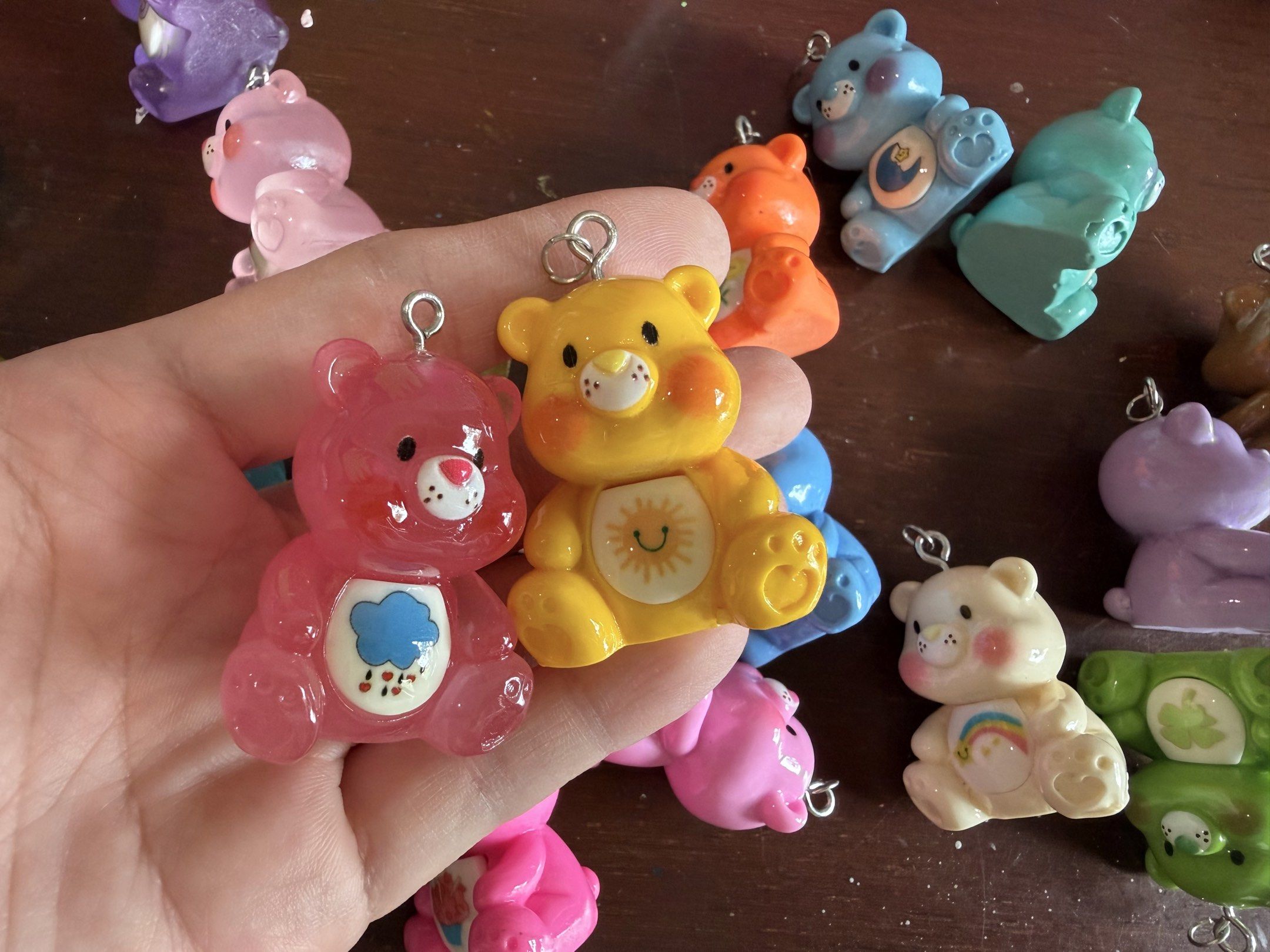 Care Bears Diy Anik anik charms (Category: Character Goods) located in Davao. Submitted by sandrasellingthings (Listing ID 1418060979, Image 2). Description: 40 each Care bears have eye pins already and can be easily hanged as anik aniks or charms..