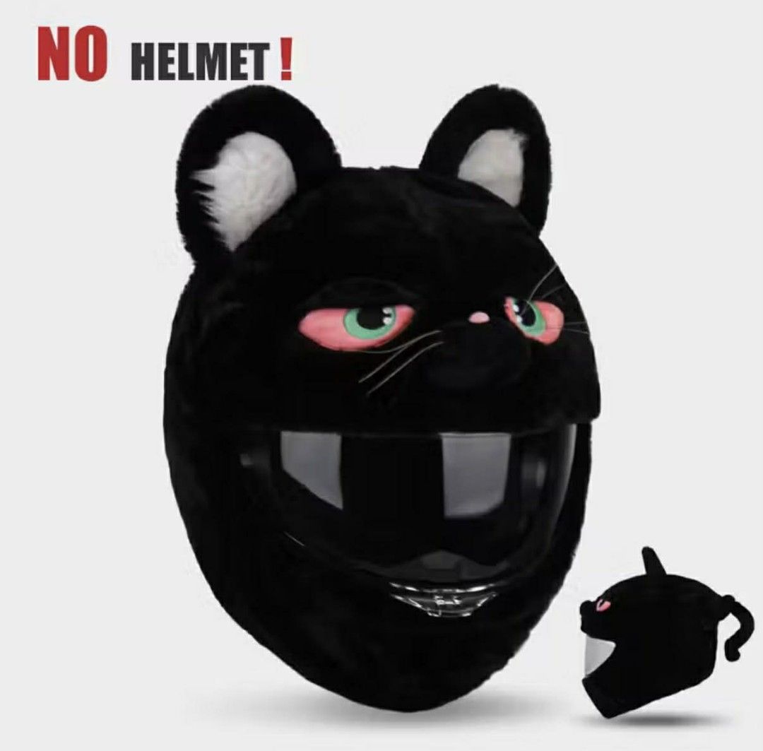 Cat Helmet Cover (Category: Helmets and other Riding Gears) located in Manila. Submitted by abcdcv (Listing ID 1418198667, Image 1). Description: - Black cat helmet cover - Features cat ears and face design - Designed for motorcycle helmets - Helmet cover ONLY‼️.