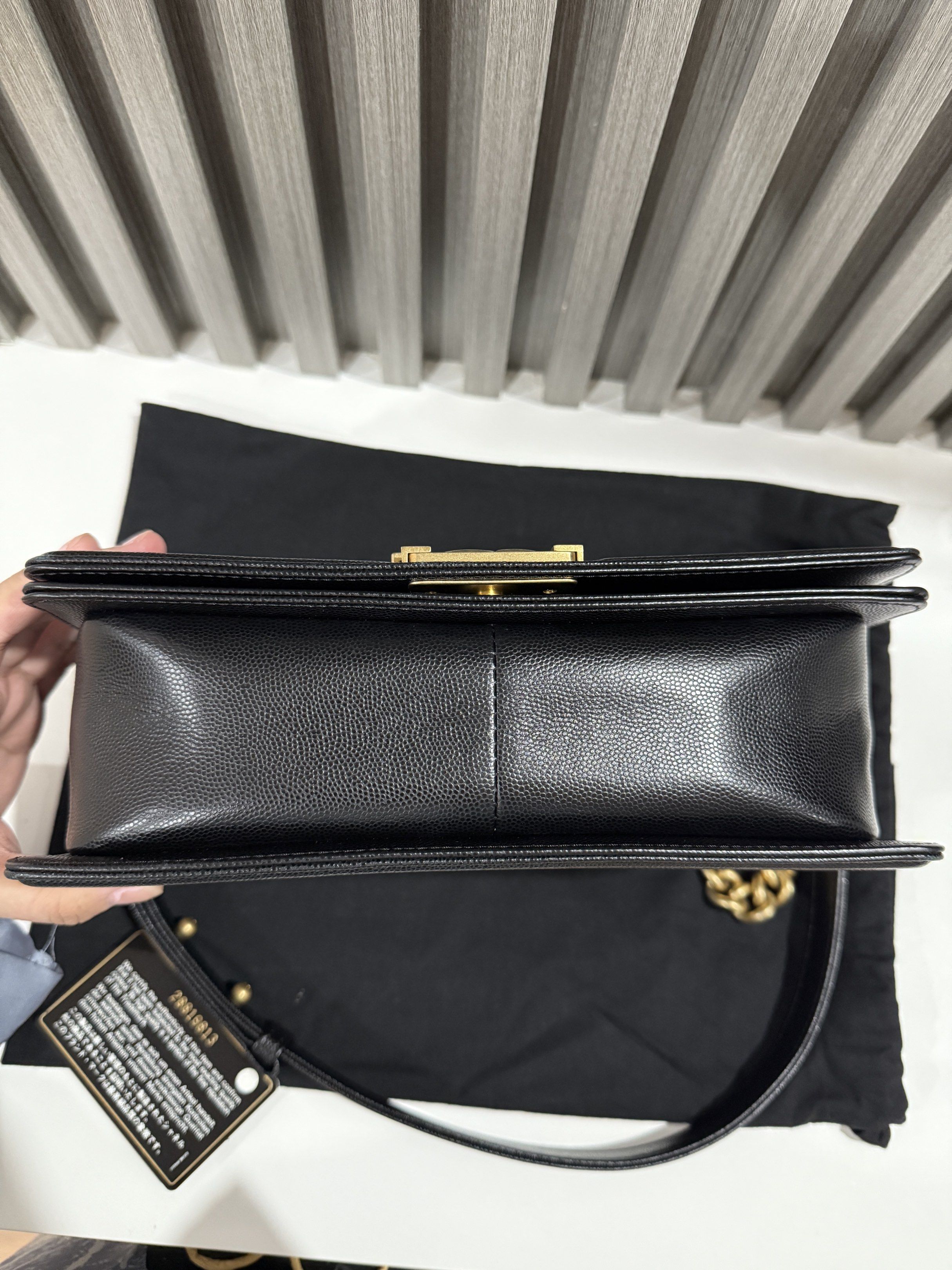 Chanel le boy medium caviar (Category: Luxury Bags & Wallets) located in Aroroy. Submitted by maxineeeeeyuuu (Listing ID 1418178073, Image 2). Description: Selling my personal used bags Inclusions: complete with dustbag, cards, box.