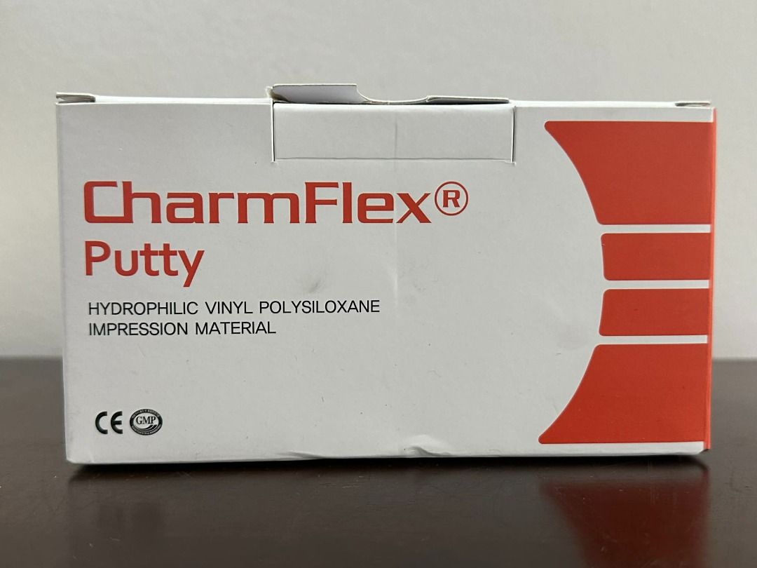 CharmFlex Putty Hydrophilic Vinyl Polysiloxane (Category: Medical Supplies & Tools) located in Quezon City. Submitted by ALdent (Listing ID 1418146344, Image 1). Description: - CharmFlex Putty impression material - Includes catalyst and base - Each container: 280ml - Made in Korea - Expiry Dates: 2027-07-15 - Includes two measuring spoons - Never been used; Sealed.