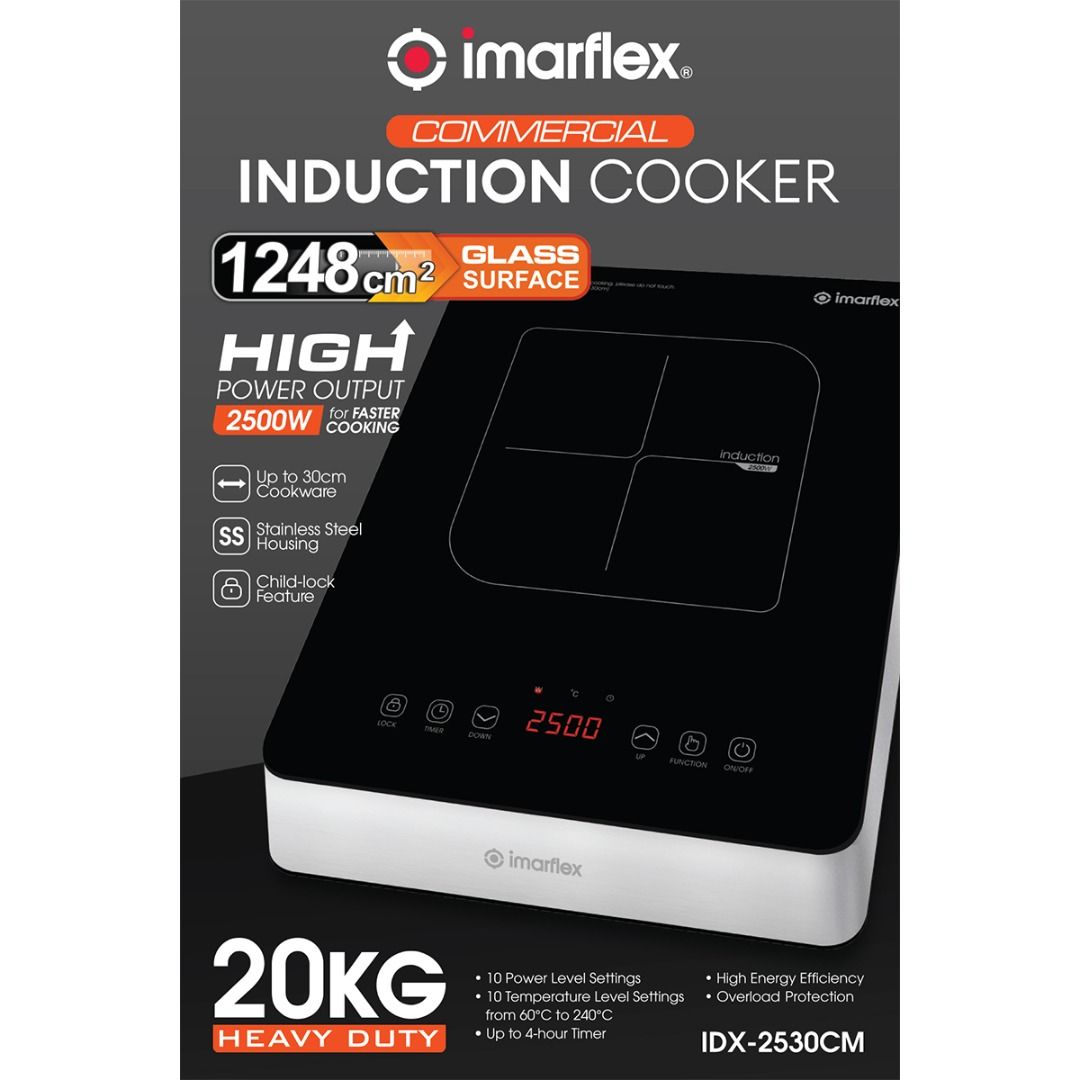 Commercial Induction Cooker (Category: Cookers) located in Manila. Submitted by yourimarflexdealer (Listing ID 1418195713, Image 2). Description: "- Commercial Induction Cooker - 1248cm2 glass surface - Up to 30cm Cookware - Stainless Steel Housing - Child-lock Feature - Touch Control - 20kg Heavy Duty - 10 Power Level Settings - 10 Temperature Level Settings - Up to 4-hr Timer - Aut-sense Pot - Auto-off Feature - Overload Protection - 2500W" IDX