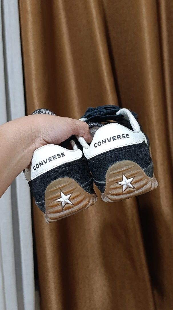 Converse Unisex Sneakers (Category: Sneakers) located in Pasig City. Submitted by kkdvm (Listing ID 1418172151, Image 3). Description: For sale Converse Run Star Trainer Black/Egret/Honey Size: 21.5CM/5 Women Location: Marikina Area Wala na pong box, natapon na kasi. Hindi masyado nagagamit kasi ang sakit sa paa, need ko ata mag size up sa ganito. P2000 (Negotiable) Thank you..
