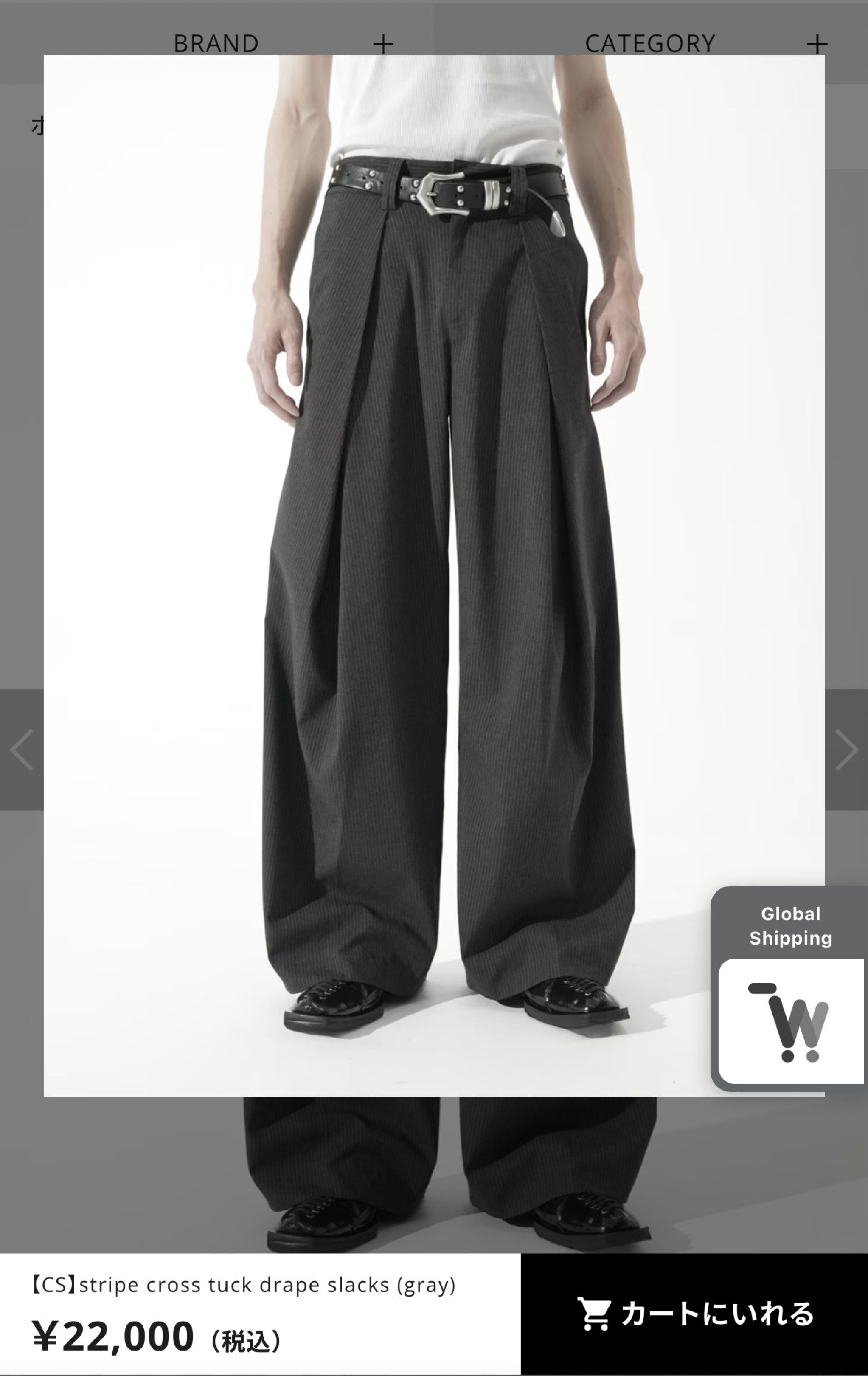 CS] Cross Tuck Drape Slacks (Black)