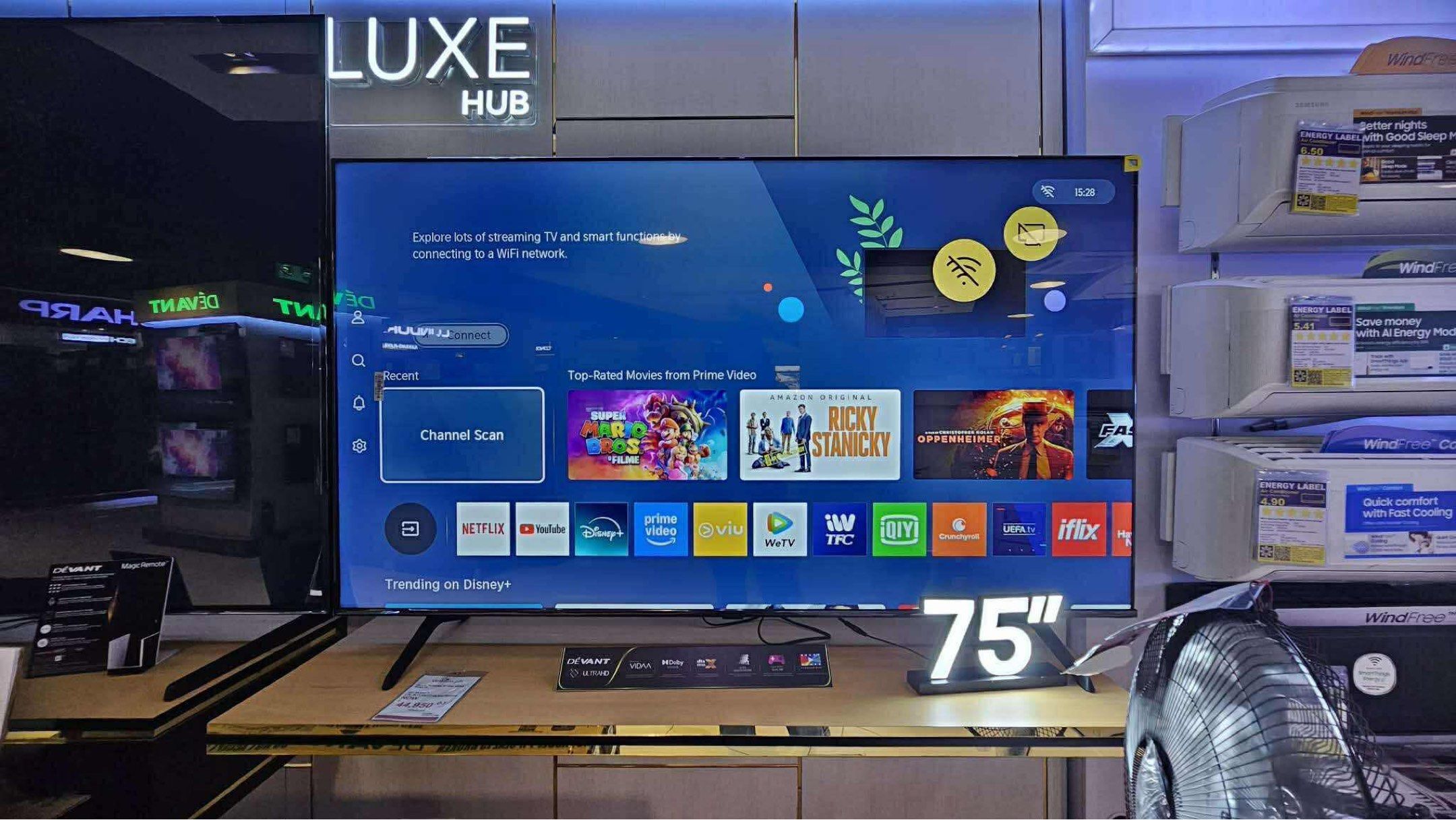 DEVANT LED SMART TV (Category: TV) located in Manila. Submitted by may572156 (Listing ID 1418178249, Image 2). Description: DEVANT LED SMART TV SMART LED TV 32STW102-8,800 43STW101- 13,500 43STW102- 13,500 UHD TV 43UHD206- 15,100 55UHW201-19,450 65UHD206-29,250 75UHD206-39,700 QUANTUM TV 50QUHV06-20,800 55QUHV06- 22,350 65QUHV06- 31,600 50QUHW01-17,700 75QUHW201-43,150 85UHW201-66,310 98UHW201-104,800 free sb50 Brand new and sealed with warranty 