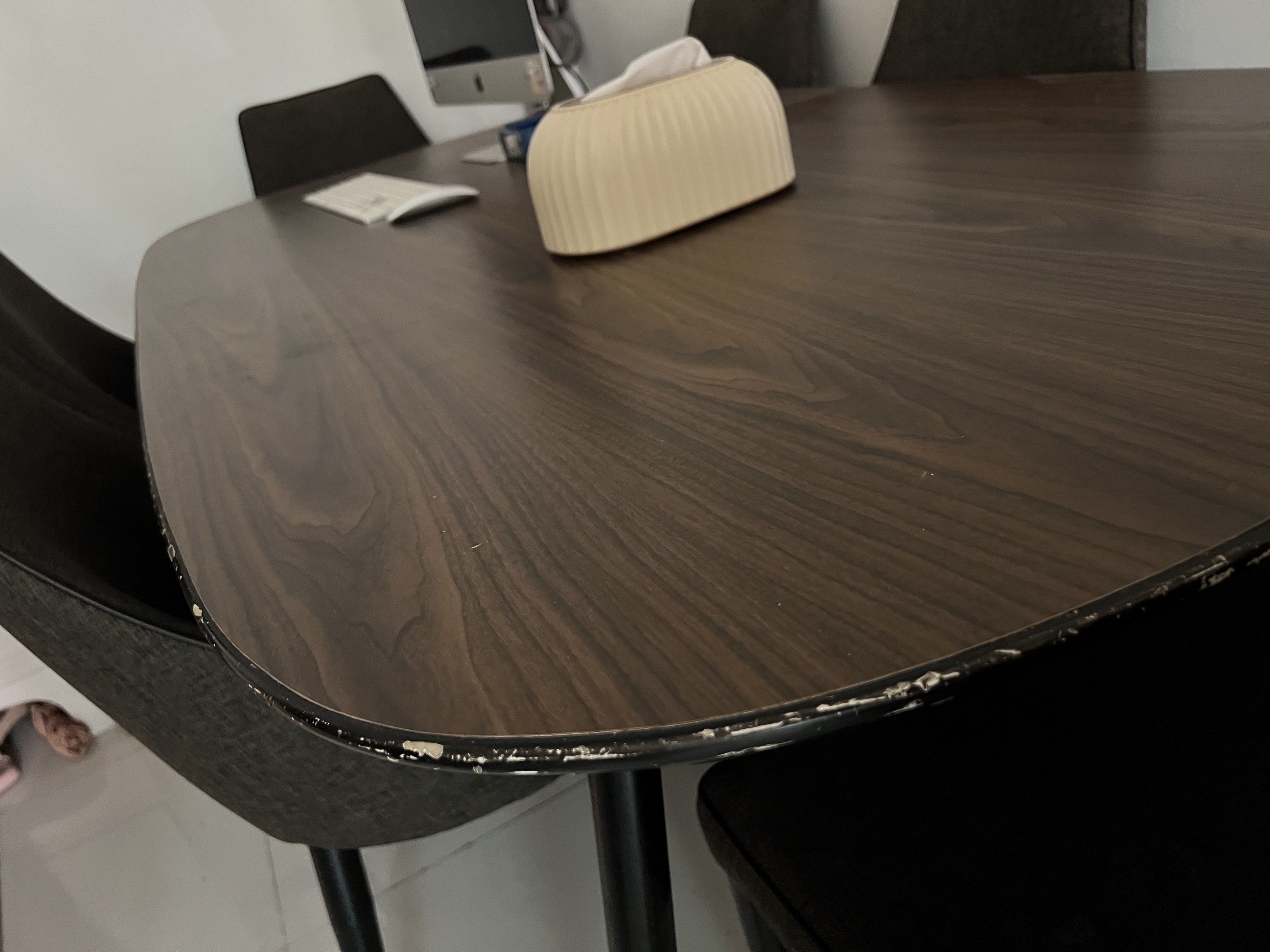 Dining Table (Category: Tables & Sets) located in Singapore. Submitted by shalabhsaxena04 (Listing ID 1418020003, Image 1). Description: Size 180x90 cm Elegant Dark Wood Dining Table – Modern & Spacious Beautiful modern dining table with a rich dark wood finish that adds a warm, elegant touch to any dining or work space. The table has a smooth surface and a generous size, making it ideal for family meals, entertaining guests, or even as a stylish
