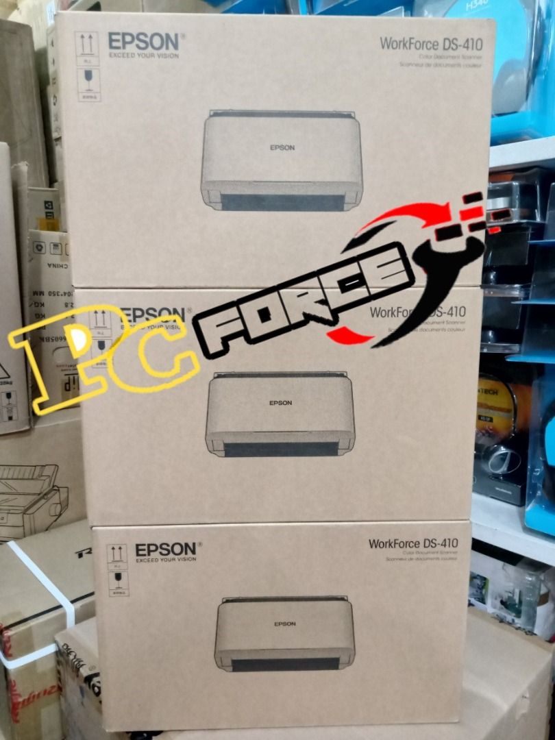 Epson WorkForce DS-410 Document Scanner (Category: Printers, Scanners & Copiers) located in Quezon City. Submitted by ramilsantos18 (Listing ID 1418069008, Image 1). Description: Epson WorkForce DS-410 Sheet-fed Document Scanner - 22,095 ‼️‼️ SCAN, EDIT, SAVE. IT'S THAT EASY. Take your business productivity and efficiency to the next level with Epson WorkForce DS-410 scanner. Featuring a built-in Automatic Document Feeder, this compact scanner ca