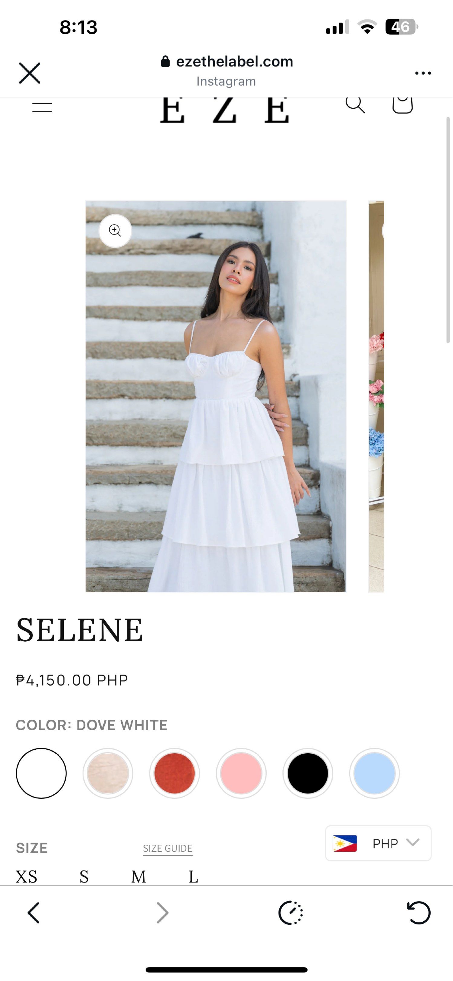 EZE dress from Instagram (Category: Dresses) located in Quezon City. Submitted by cheverloo (Listing ID 1418013725, Image 3). Description: Selling this brand new super pretty dress.! Rfs: Hindi kasya! Bought this for 4150 (plus 200 sf)on ig. Suotin ko sana sa binyag ng anak ko kaso sabi ng asawa ko d daw appropriate haha!! Selling this for 3000. Kung taga QC ka sige ifree shipping ko nalang. Wag mo ng baratin dahil maganda tlaga ang tela di pa ya