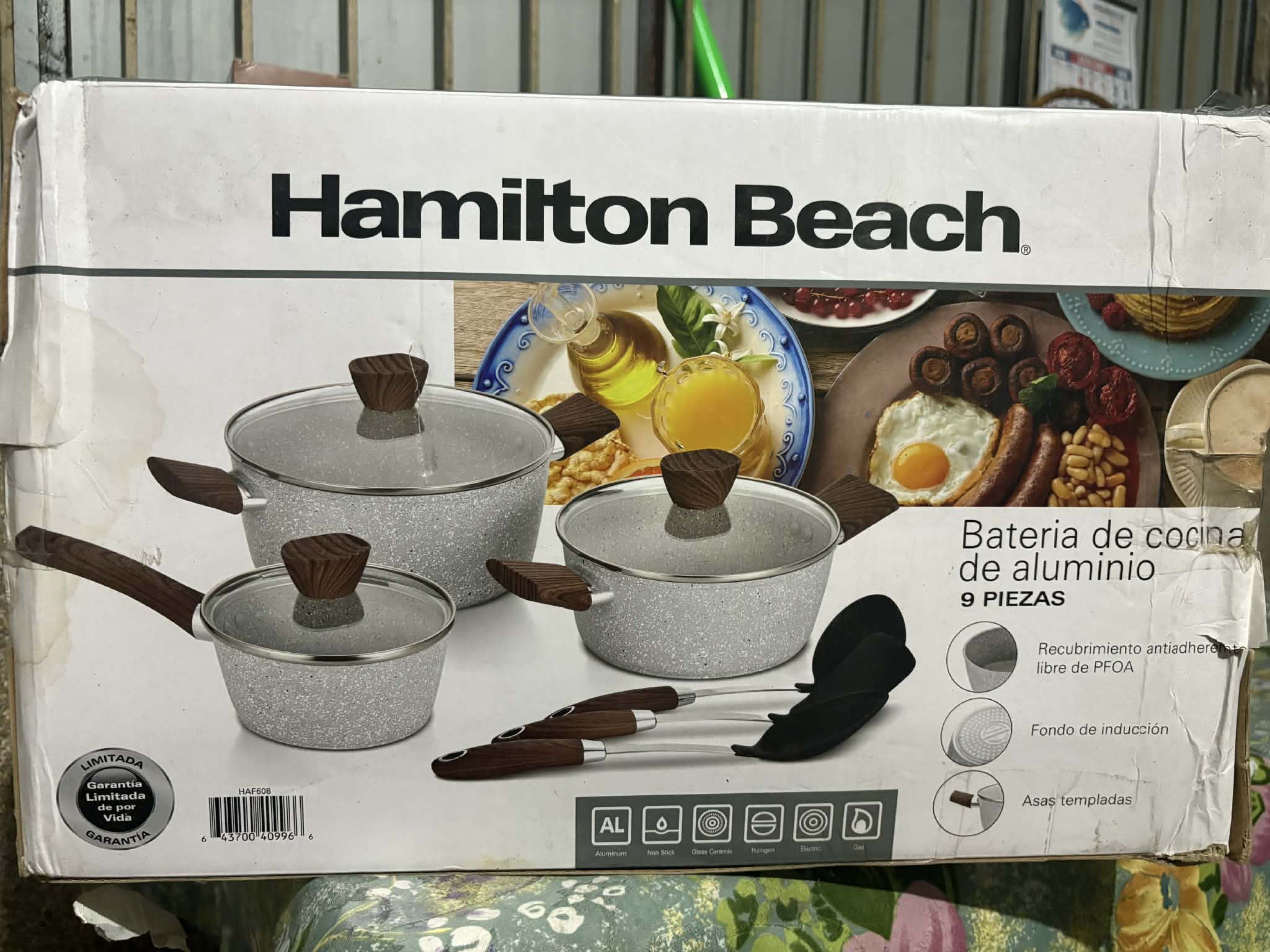 Hamilton Beach Aluminum Cookware Set 9 Pieces (Category: Cookware & Accessories) located in Manila. Submitted by immarty (Listing ID 1418050702, Image 1). Description: - Hamilton Beach 9-piece cookware set. - Non-stick coating (PFOA-free). - Induction-ready bottoms. - Tempered handles. - Made of durable aluminum. - Includes pots, pans, and utensils. - Perfect for all your cooking needs..