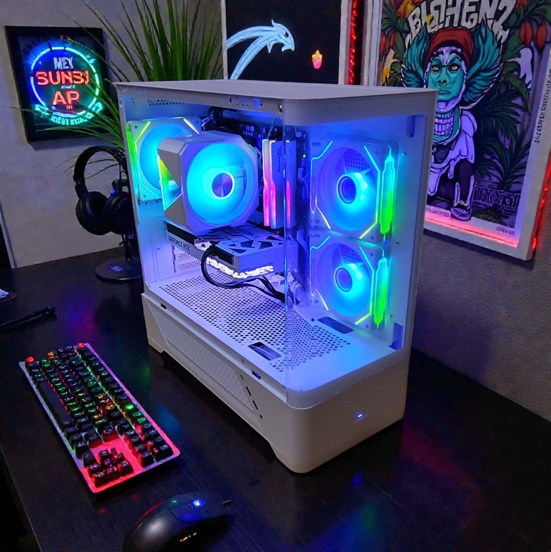🔹High-End White RGB Gaming PC – Ryzen 7 7700 / RTX 5070 / DDR5
