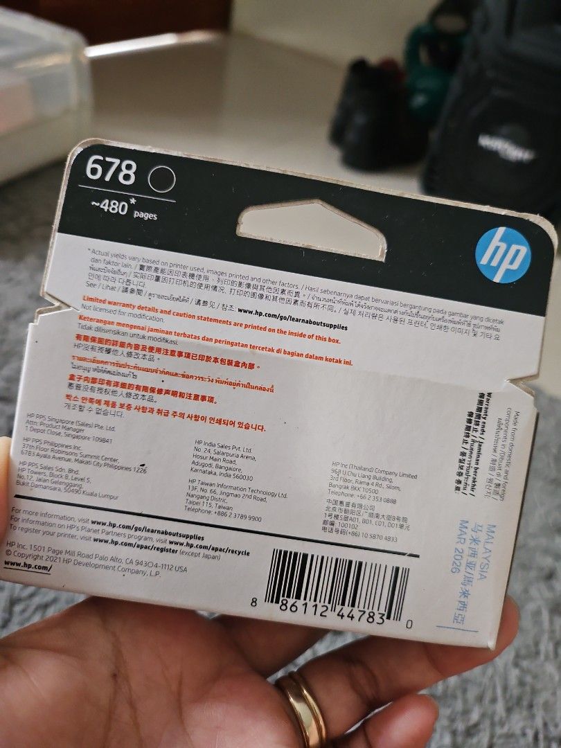 HP 678 black ink cartridge (Category: Printers, Scanners & Copiers) located in Paranaque City. Submitted by hurlyshell (Listing ID 1418083563, Image 2). Description: brandnew authentic location: Parañaque BPI/Gcash.